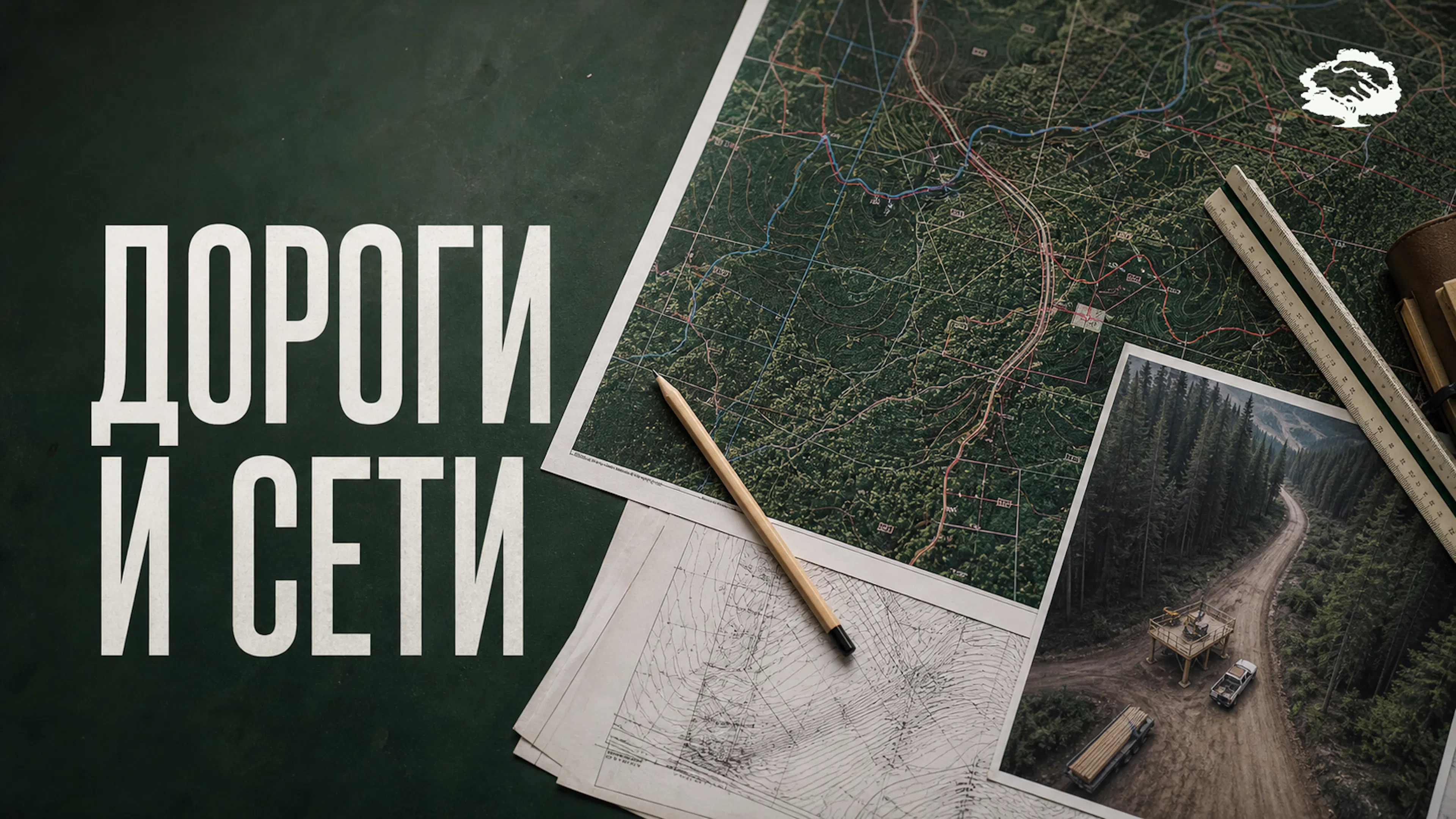 Обложка статьи о лесной инфраструктуре на лесном участке: дороги, сети и временные площадки