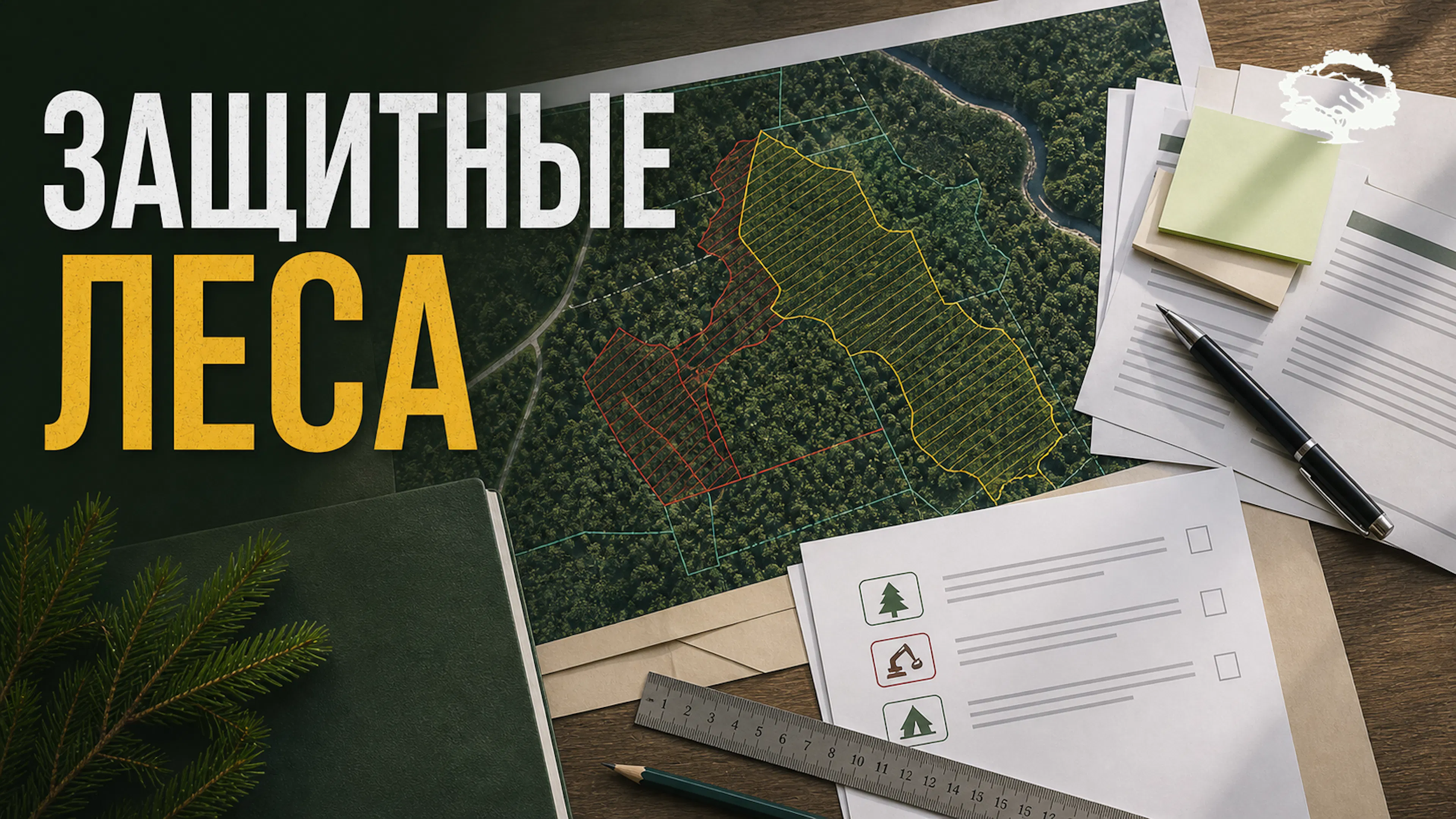 Карта лесного участка с границами защитных лесов и документами проверки