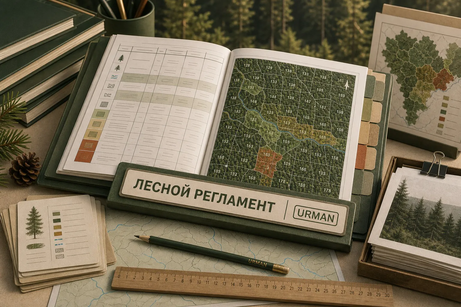 Лесохозяйственный регламент с таблицами, картой лесничества и изменениями