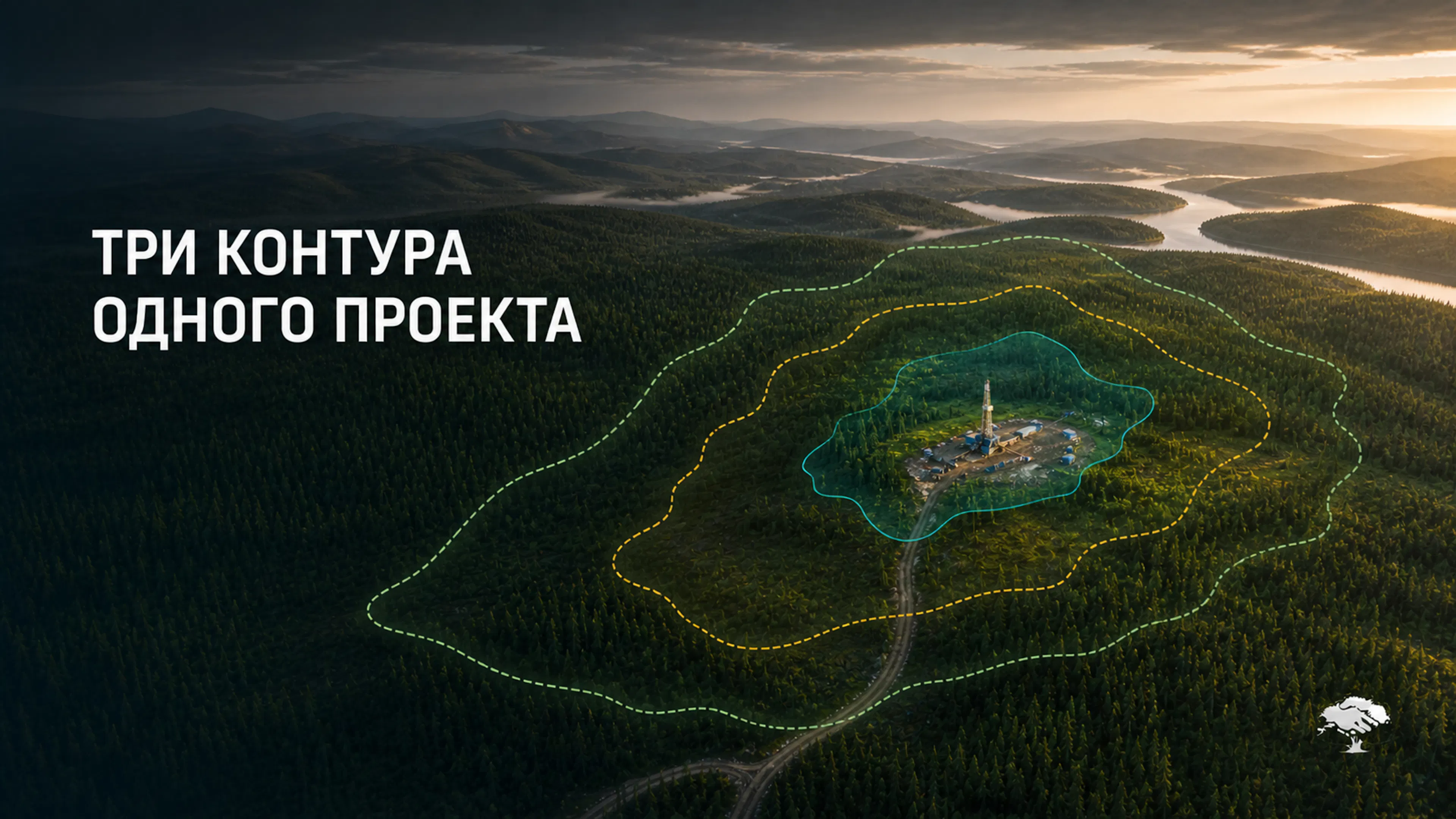 Три контура одного проекта: участок недр, лесной участок и территория работ.