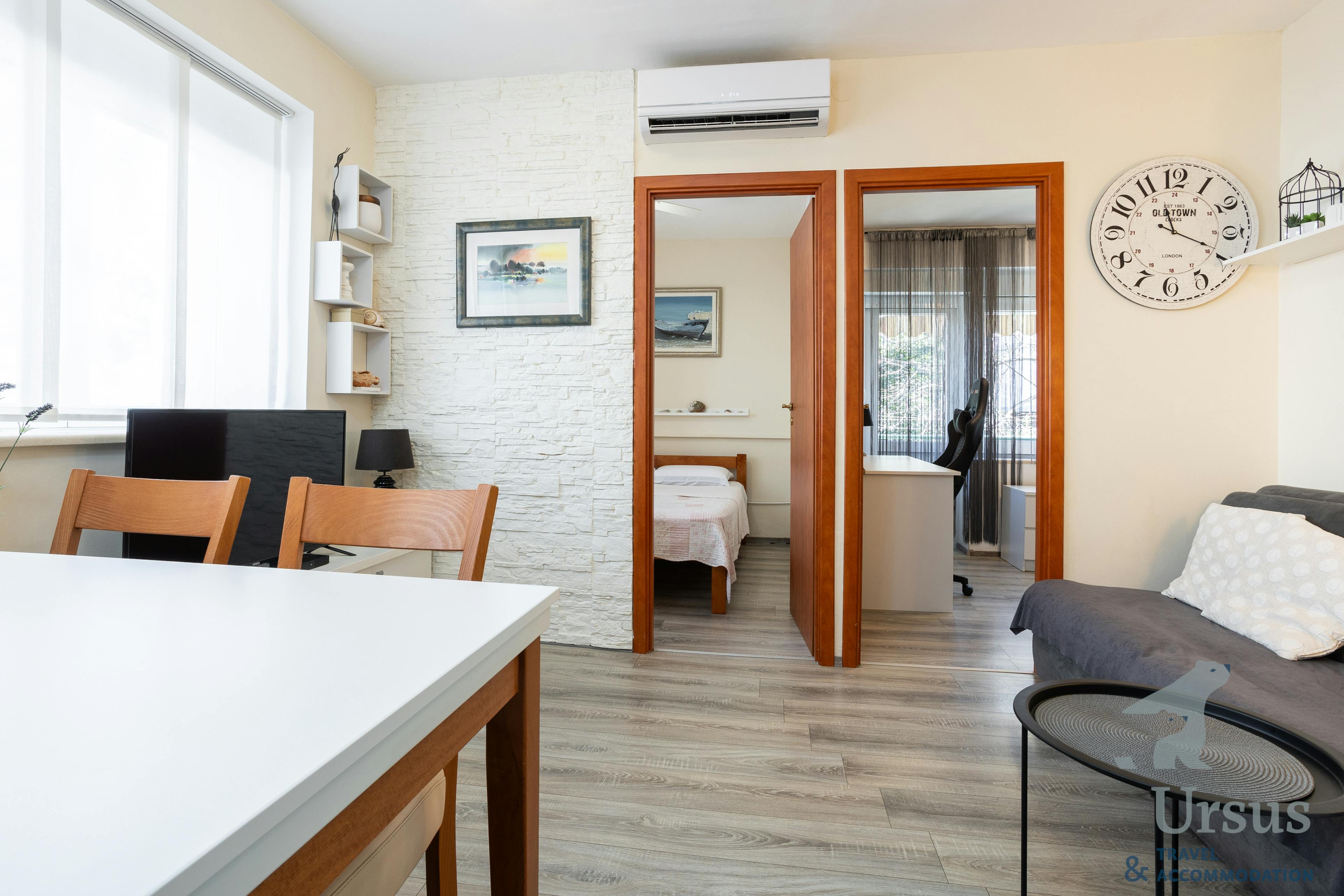 Dining and living area , overlooking two beedroms 