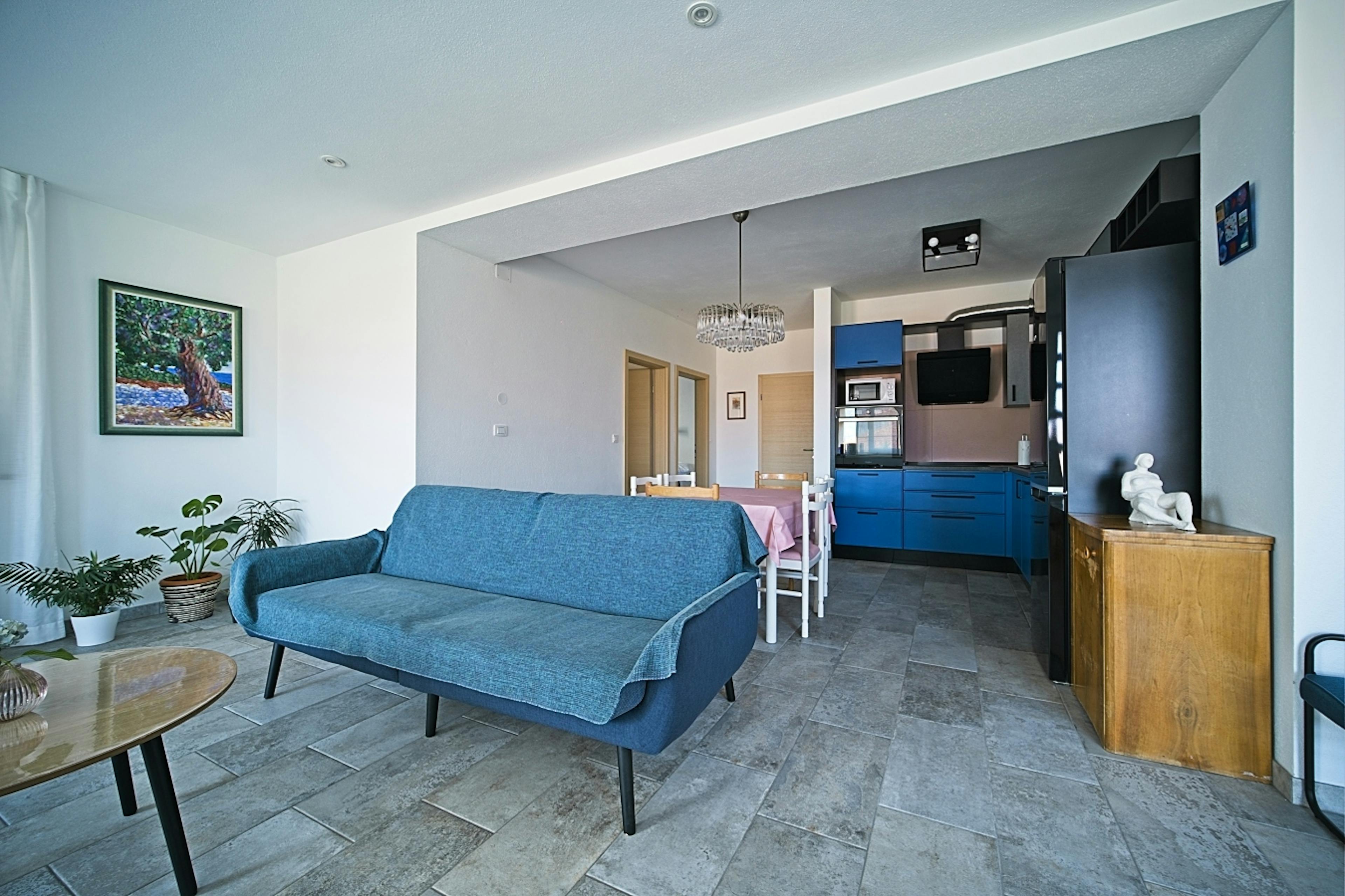 Living and dining area at the apartment entrance