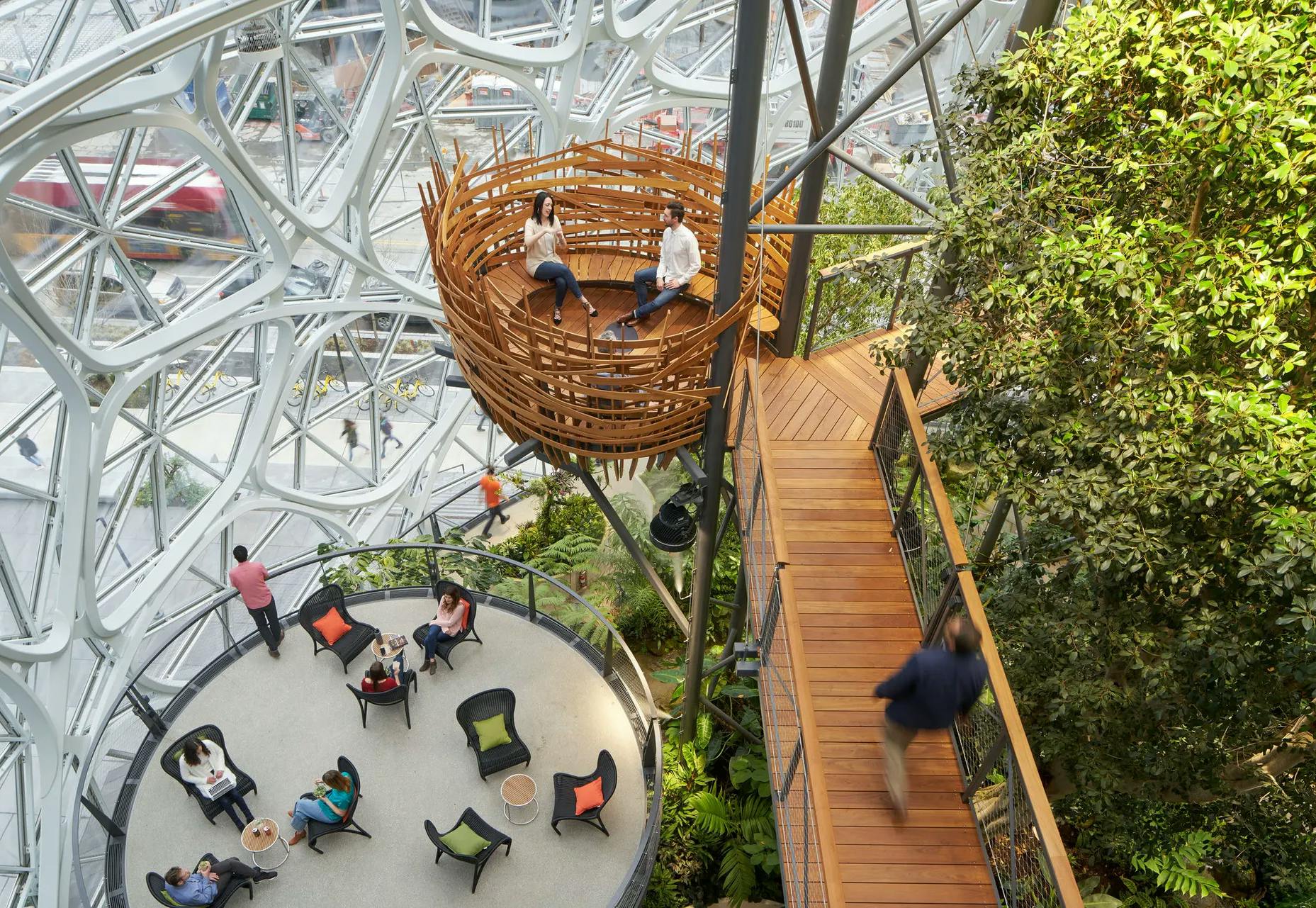 A dome with nature inside