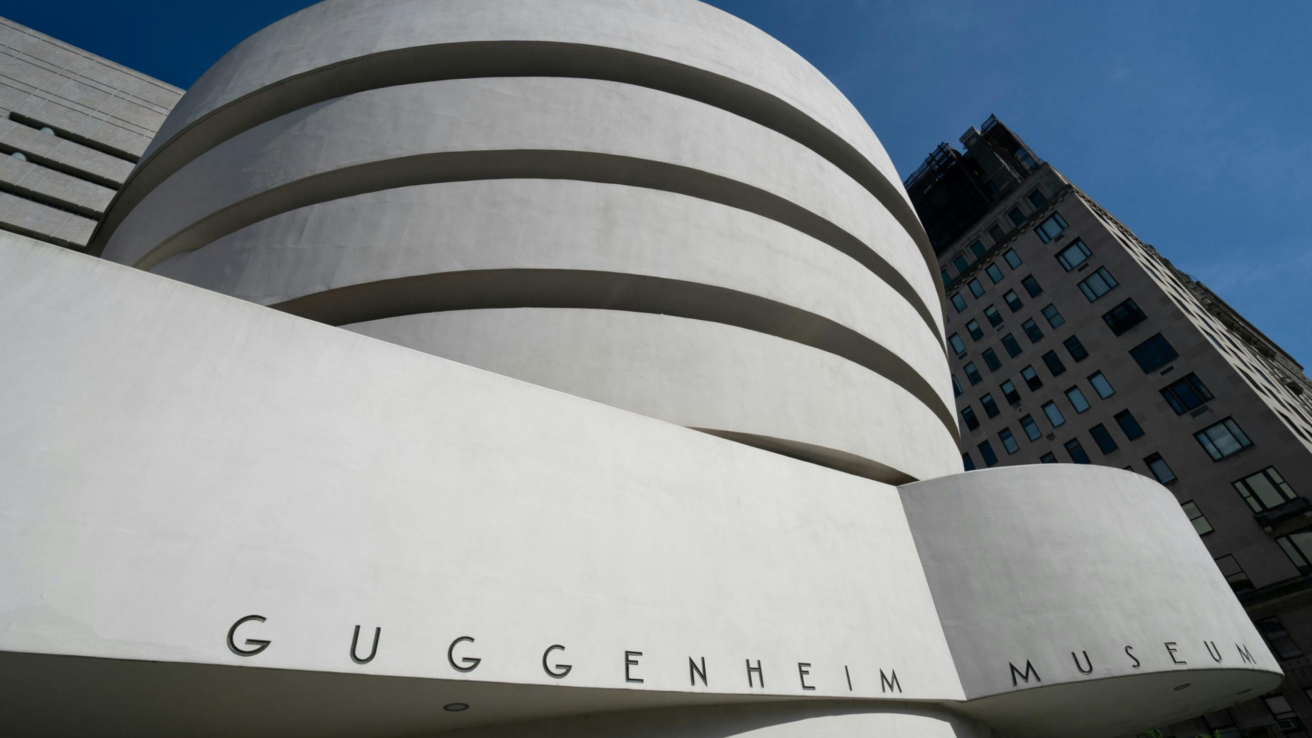 The exterior of the Guggenheim Museum