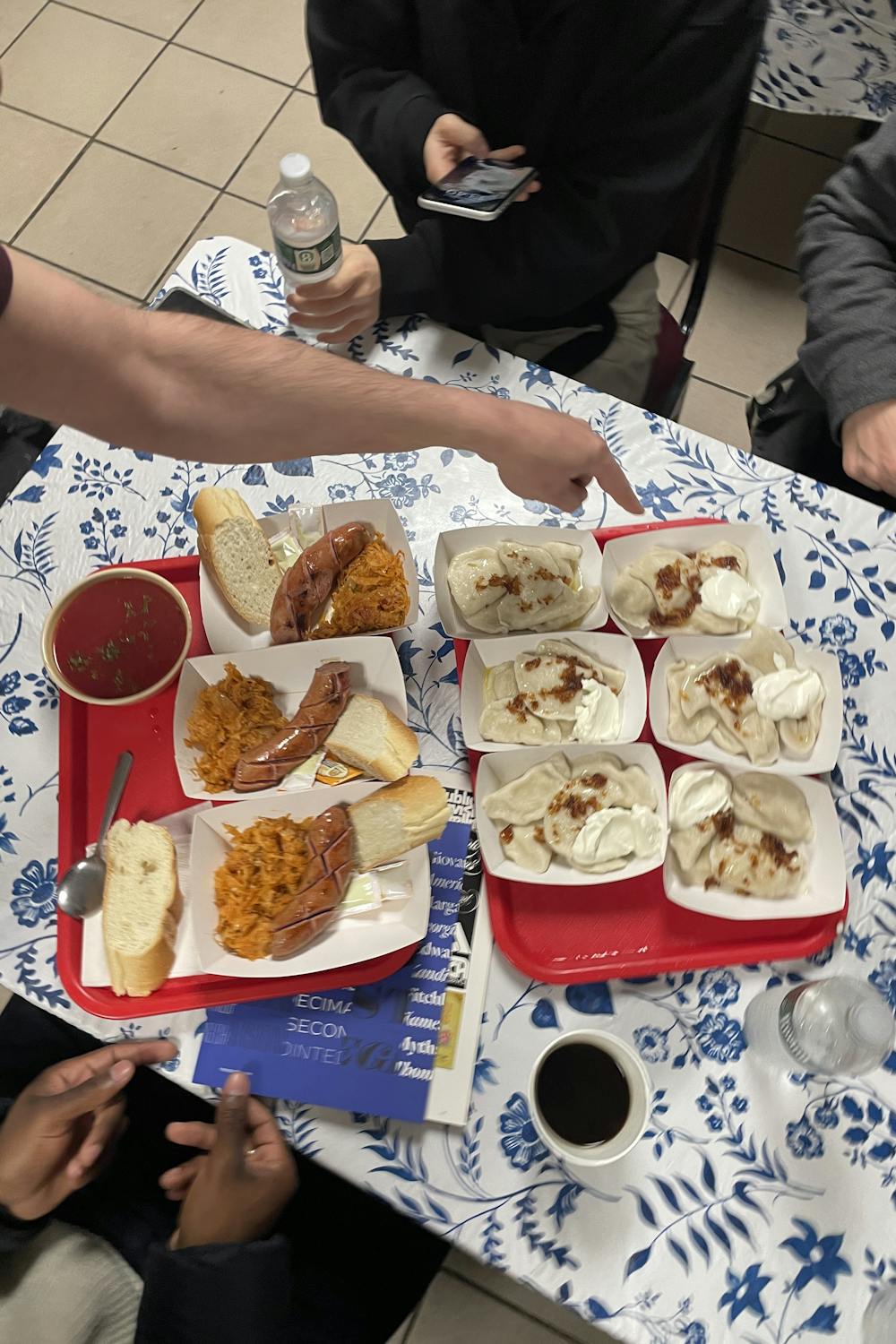 Pierogis on a table