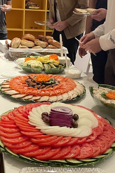 Bagels and lox platters