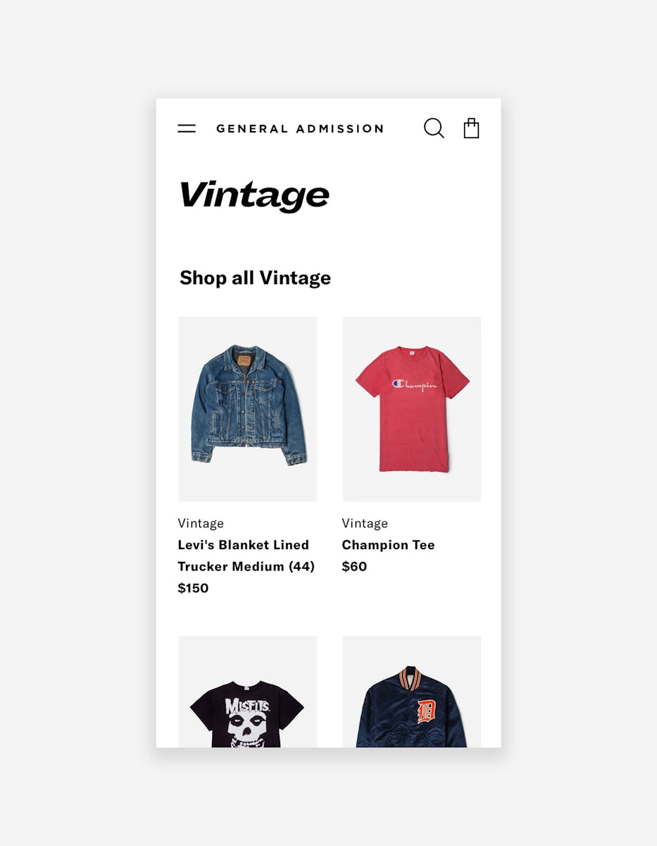 General Admission General Admission Use All Five Branding, Web