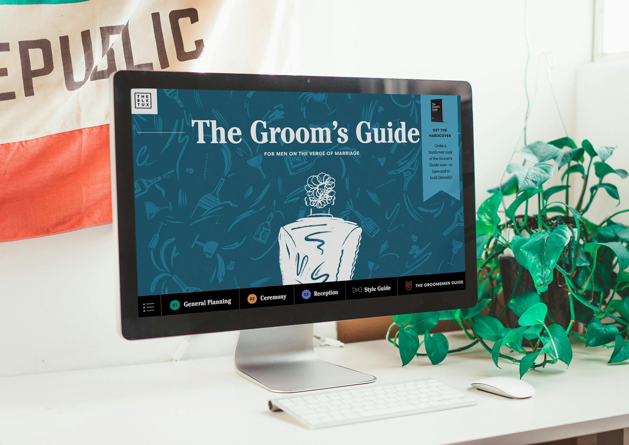 The Groom's Guide on a desktop