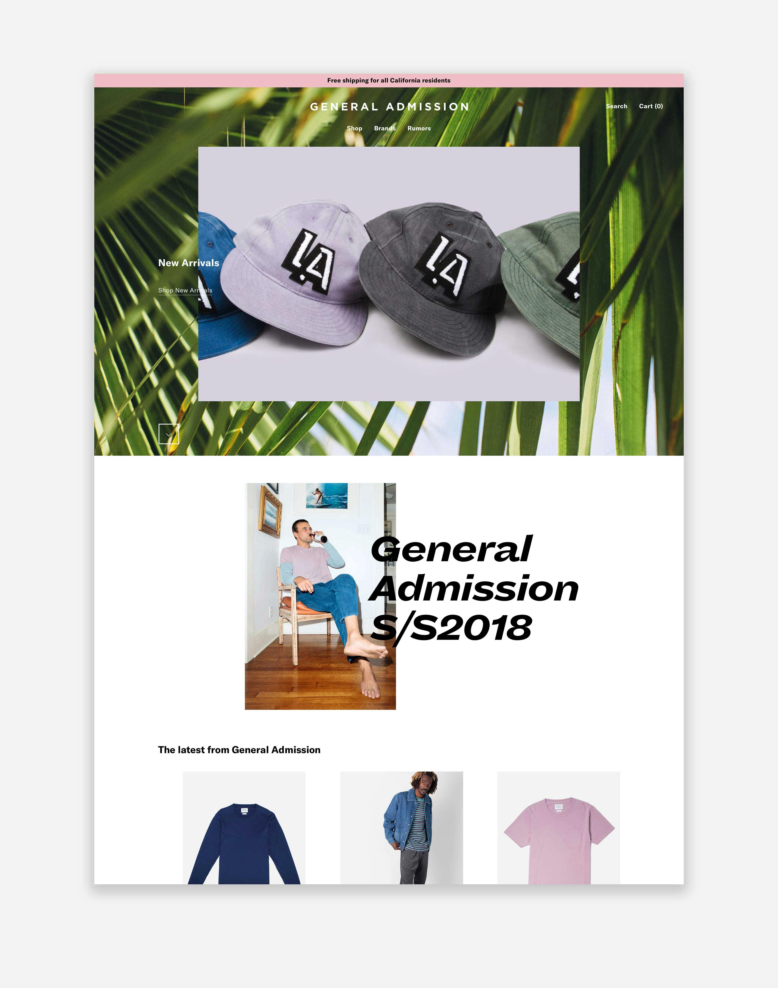 General Admission's homepage