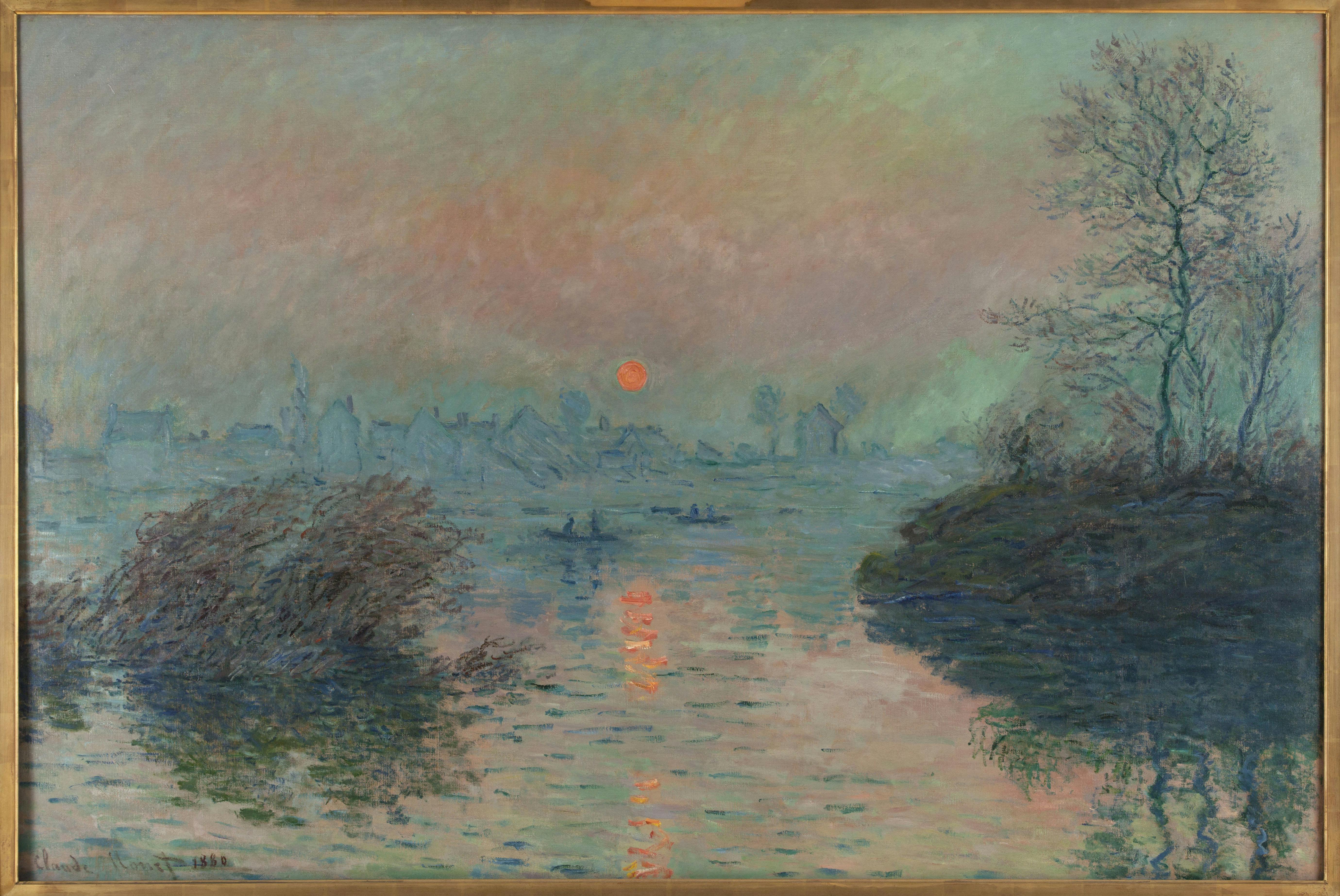 Soleil couchant sur la Seine à Lavacourt by Claude Monet, at Petit Palais, Paris.