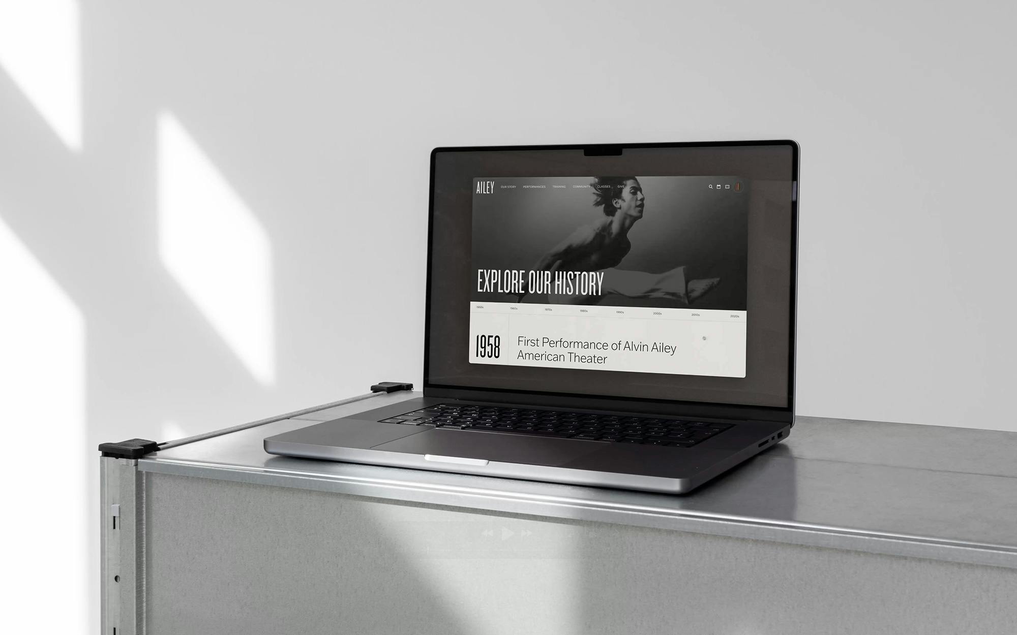 Ailey Website on a Laptop