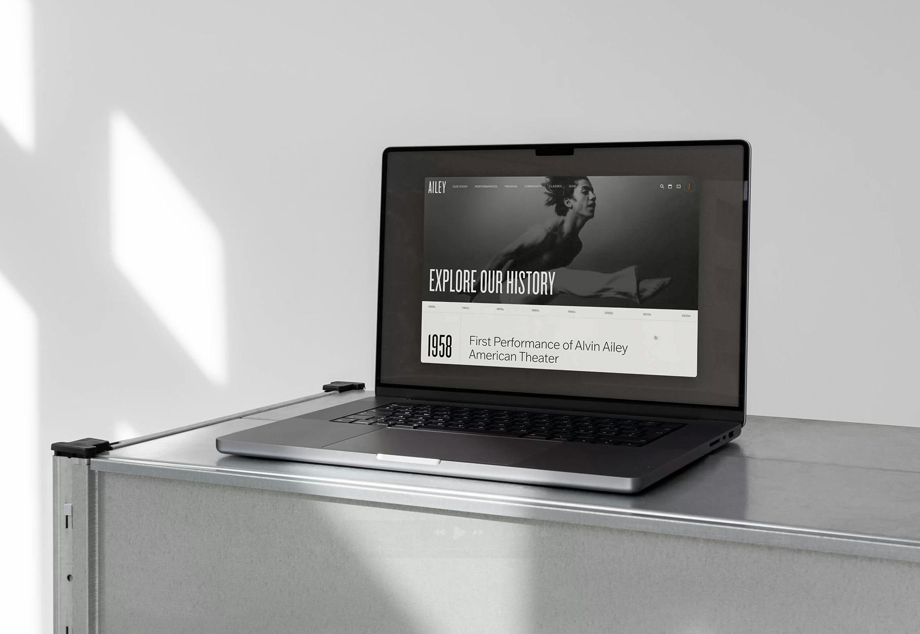 Ailey Website on a Laptop