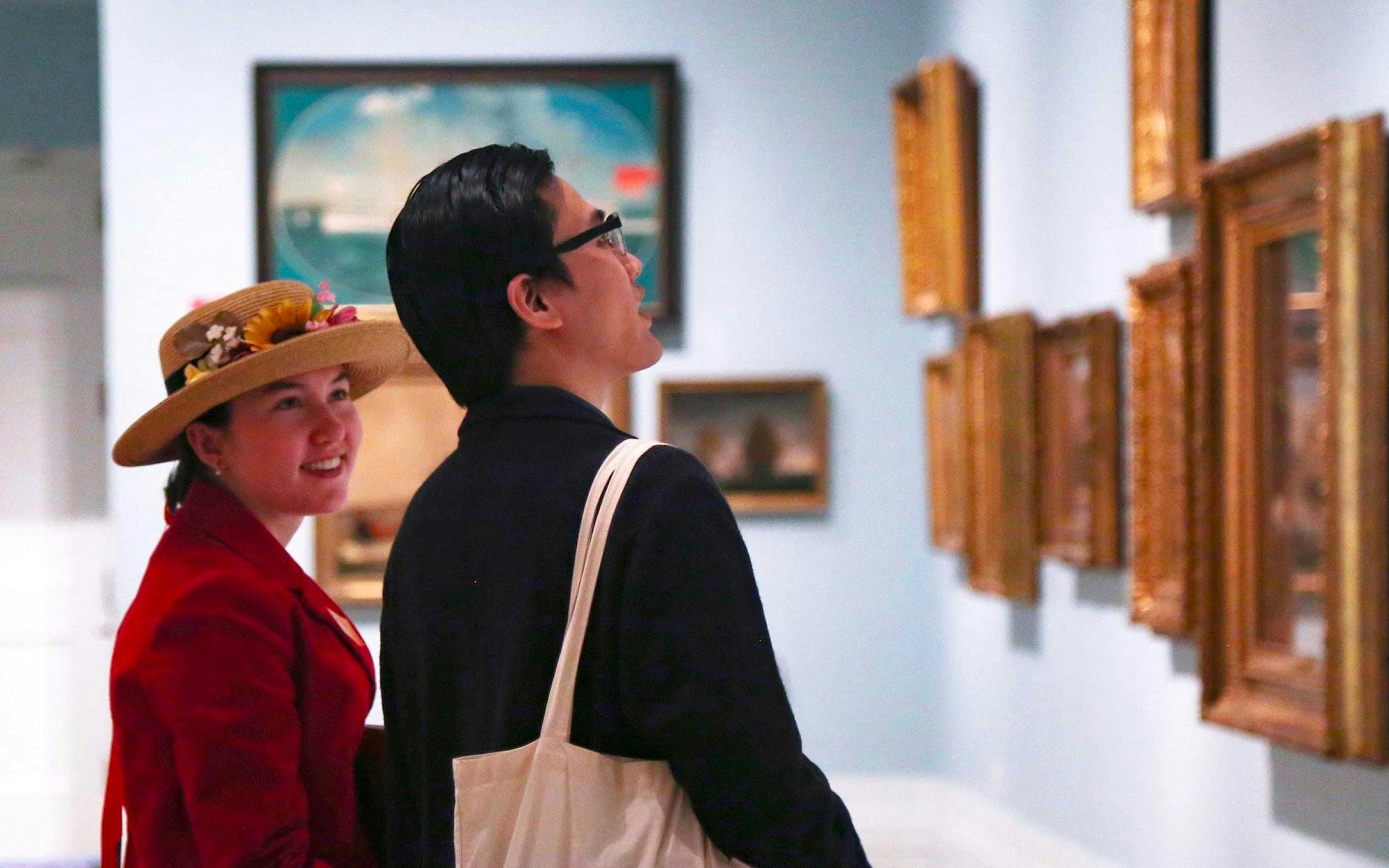 Visitors at the New-York Historical Museum