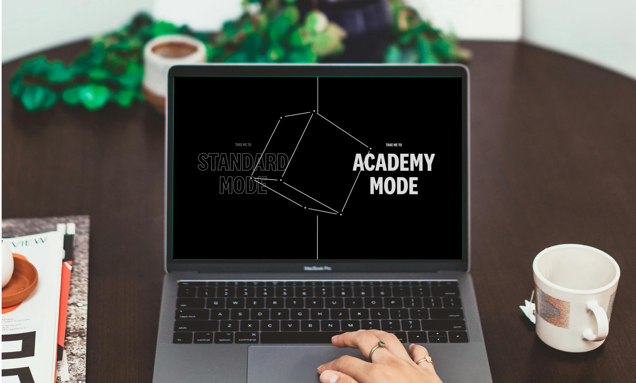 A person choosing to enter a site in either standard mode or academy mode