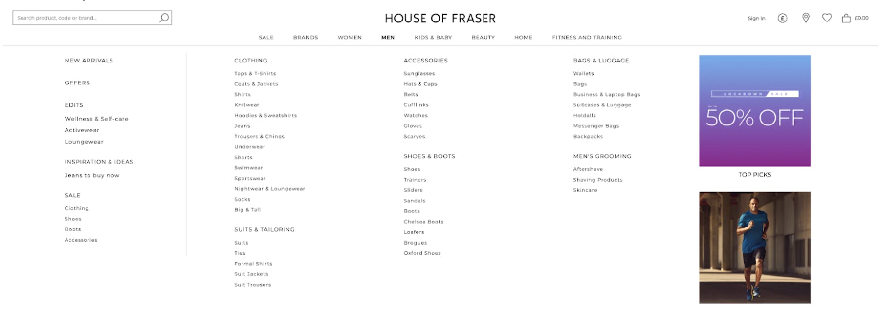 House of fraser own brand labels