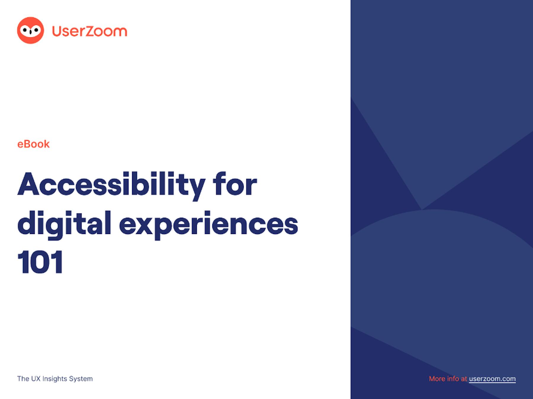UserZoom Accessibility for Digital Experiences 101 ebook