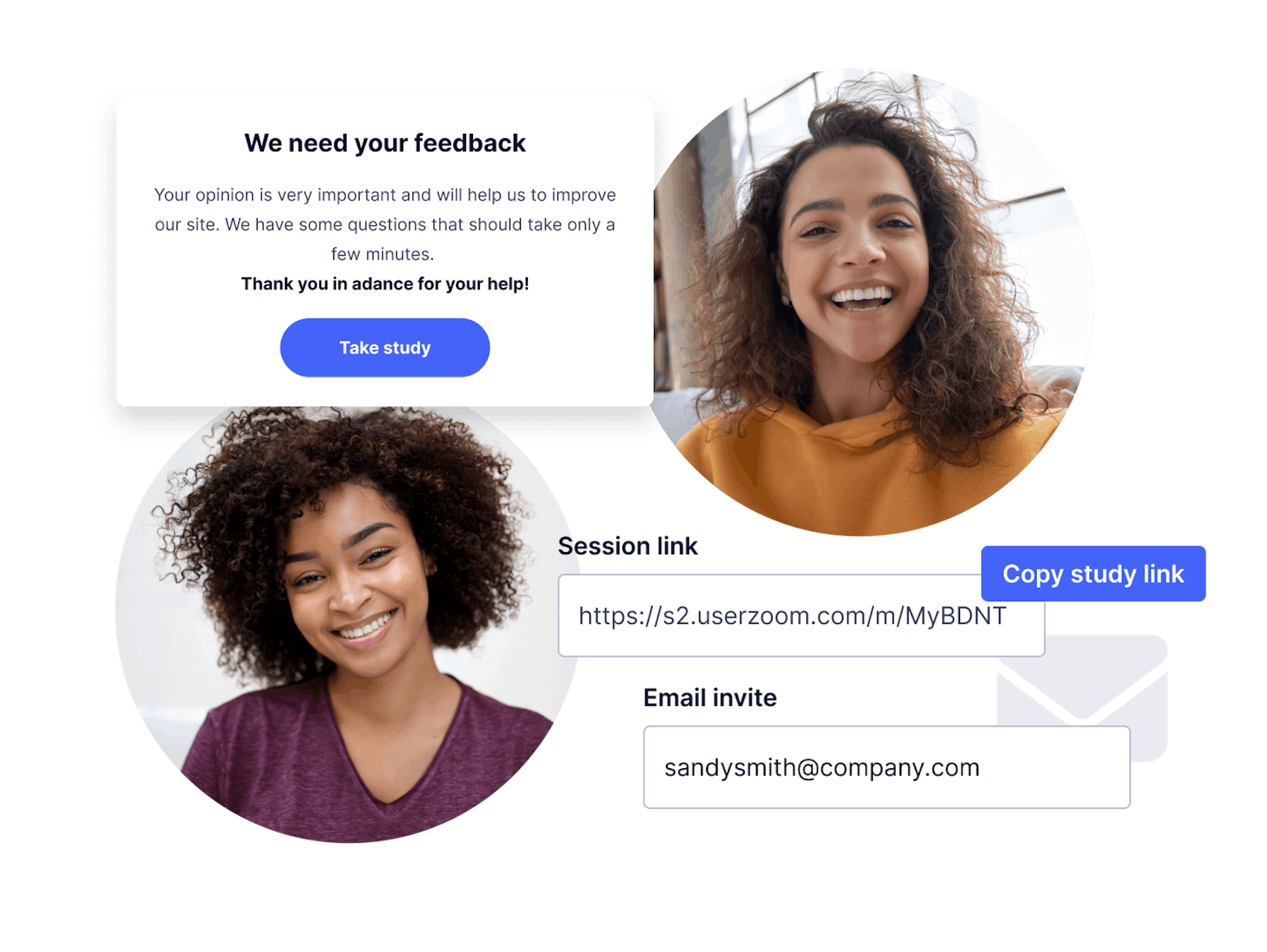 UX researchers requesting feedback using participant recruitment software