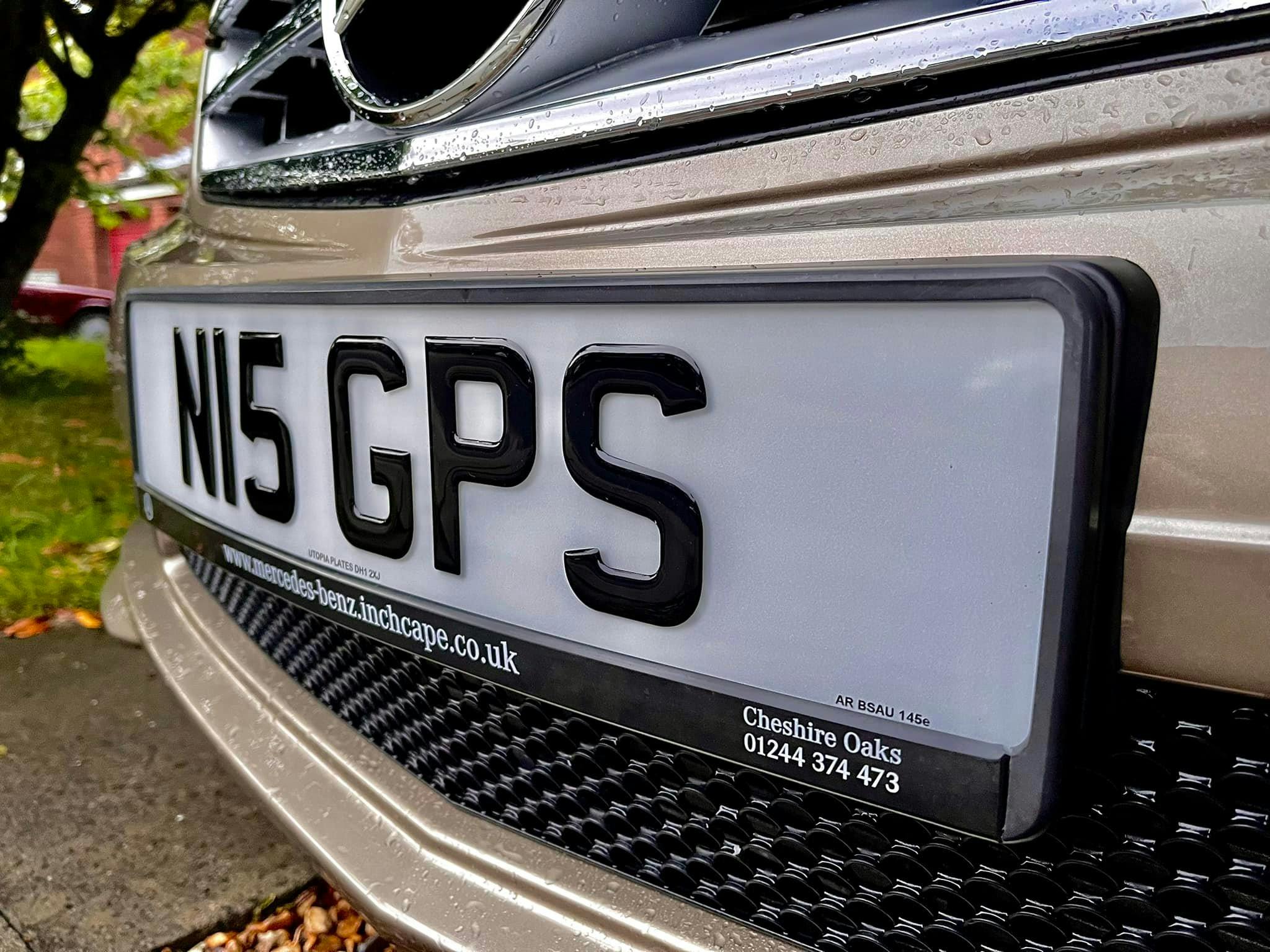 Close-up of a 3D Gel front number plate