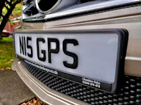 Close-up of a 3D Gel front number plate