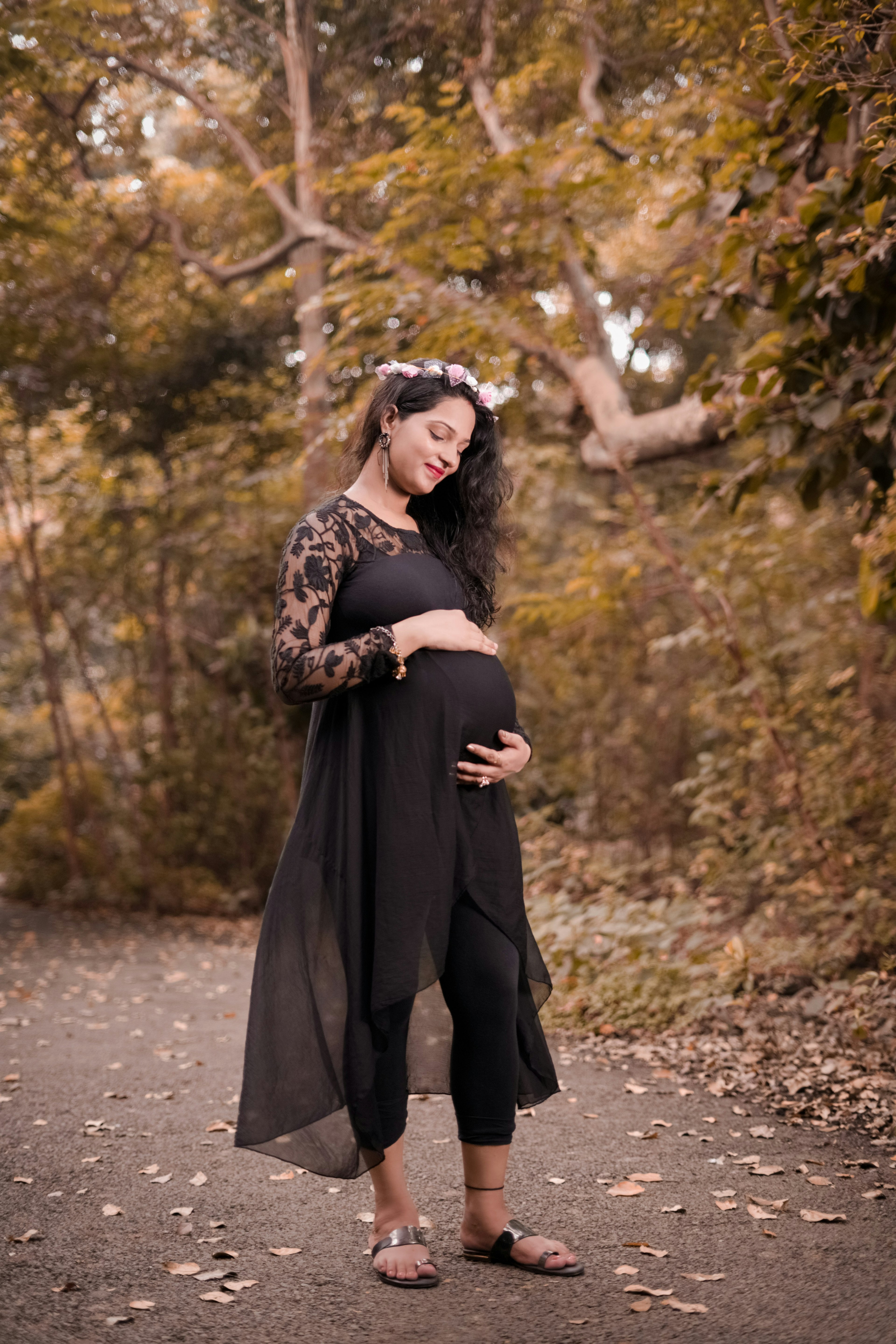 photo grossesse extérieur automne