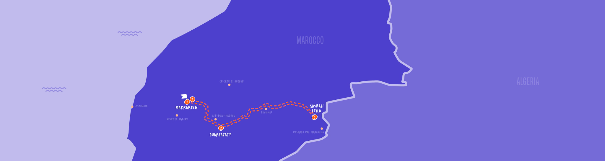 Mappa Marrakech e Deserto