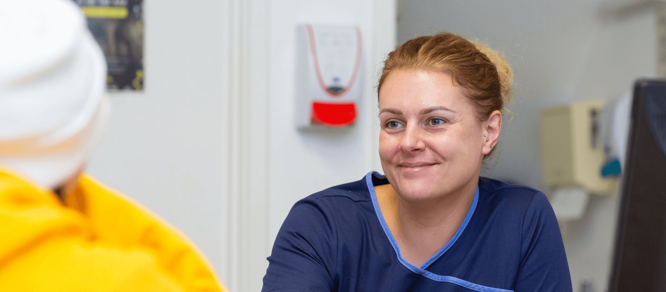 student with a nurse