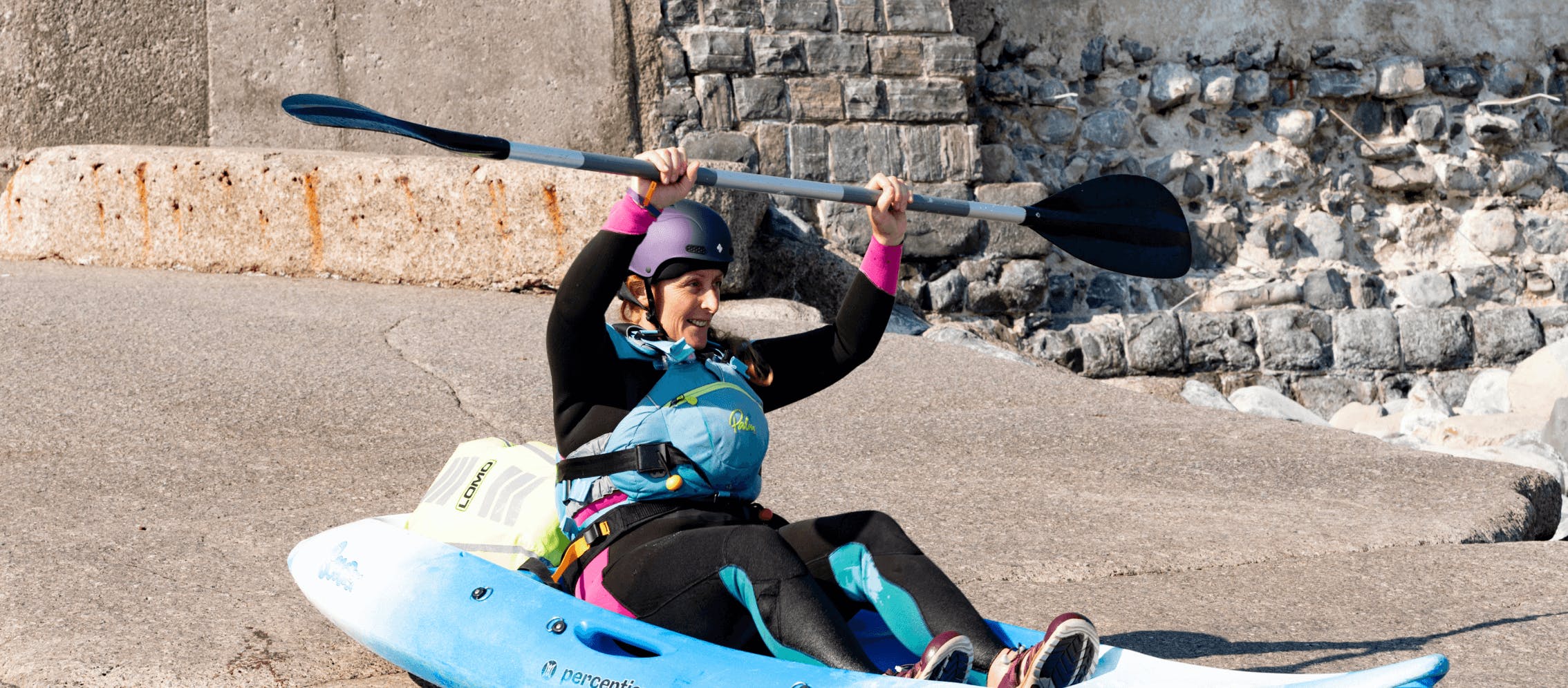 student on kayak