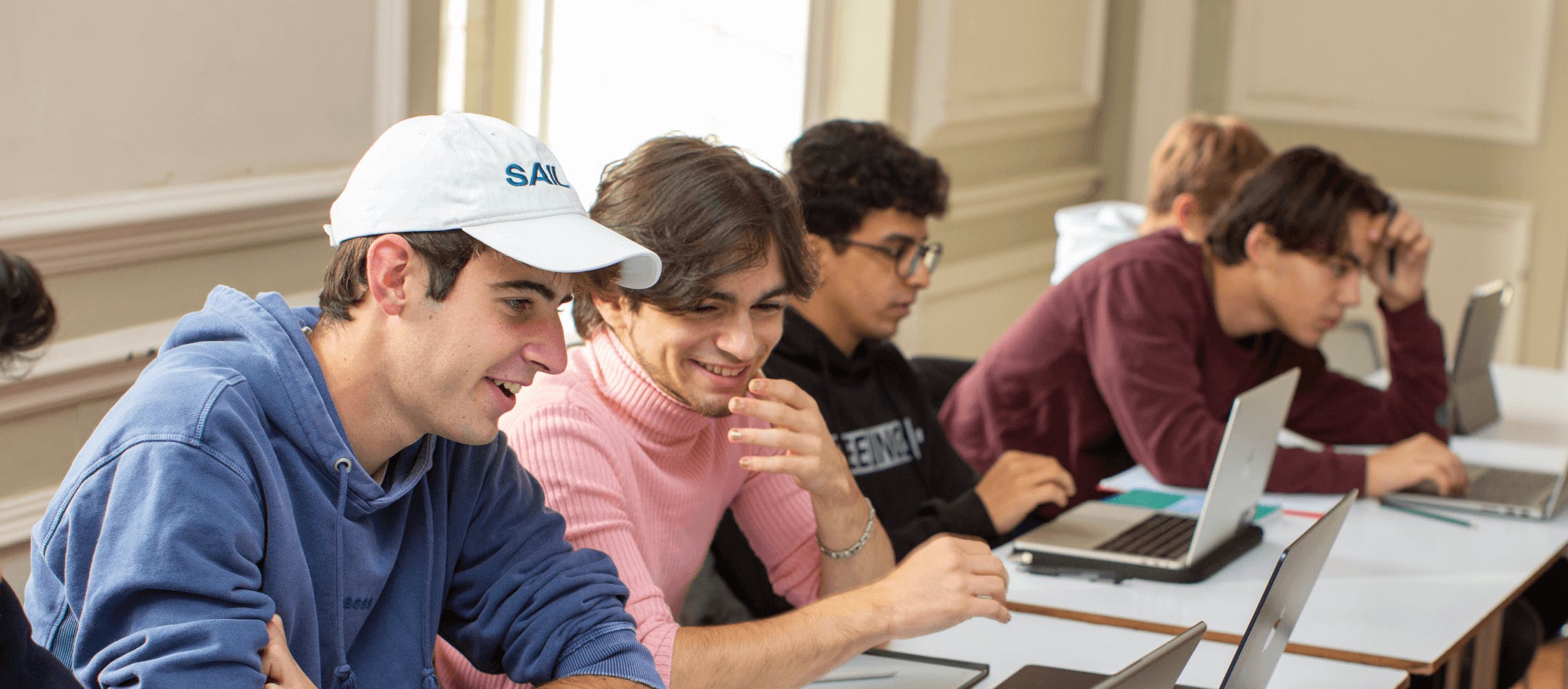 students in the classroom working