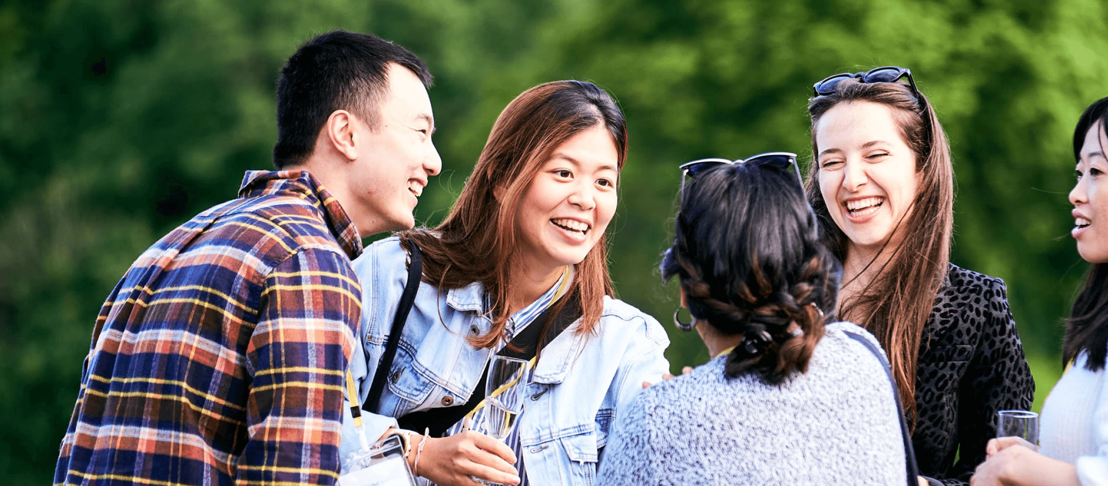 students chatting