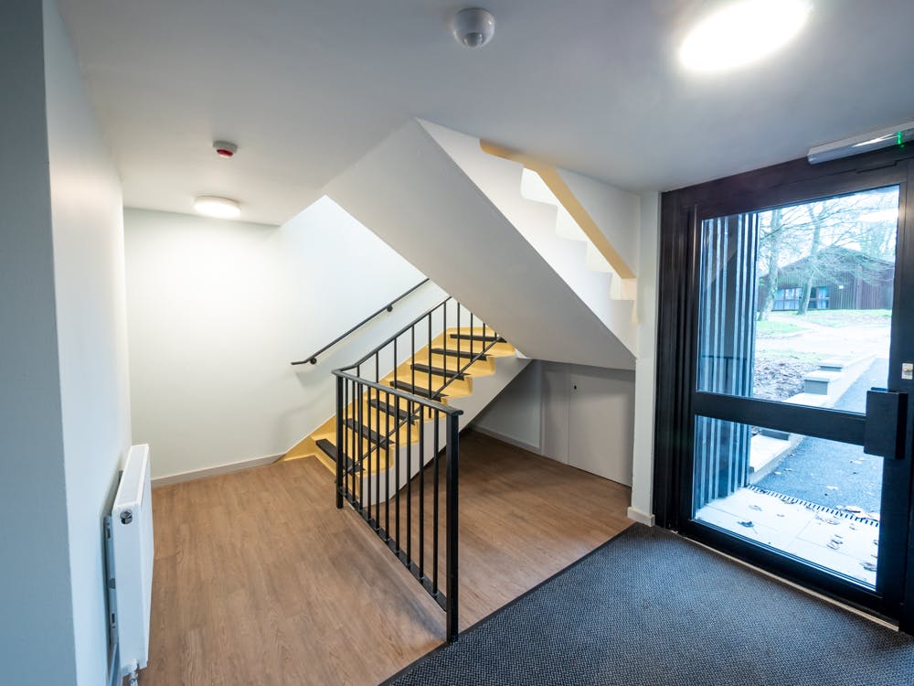 staircase in uwc atlantic college dorm