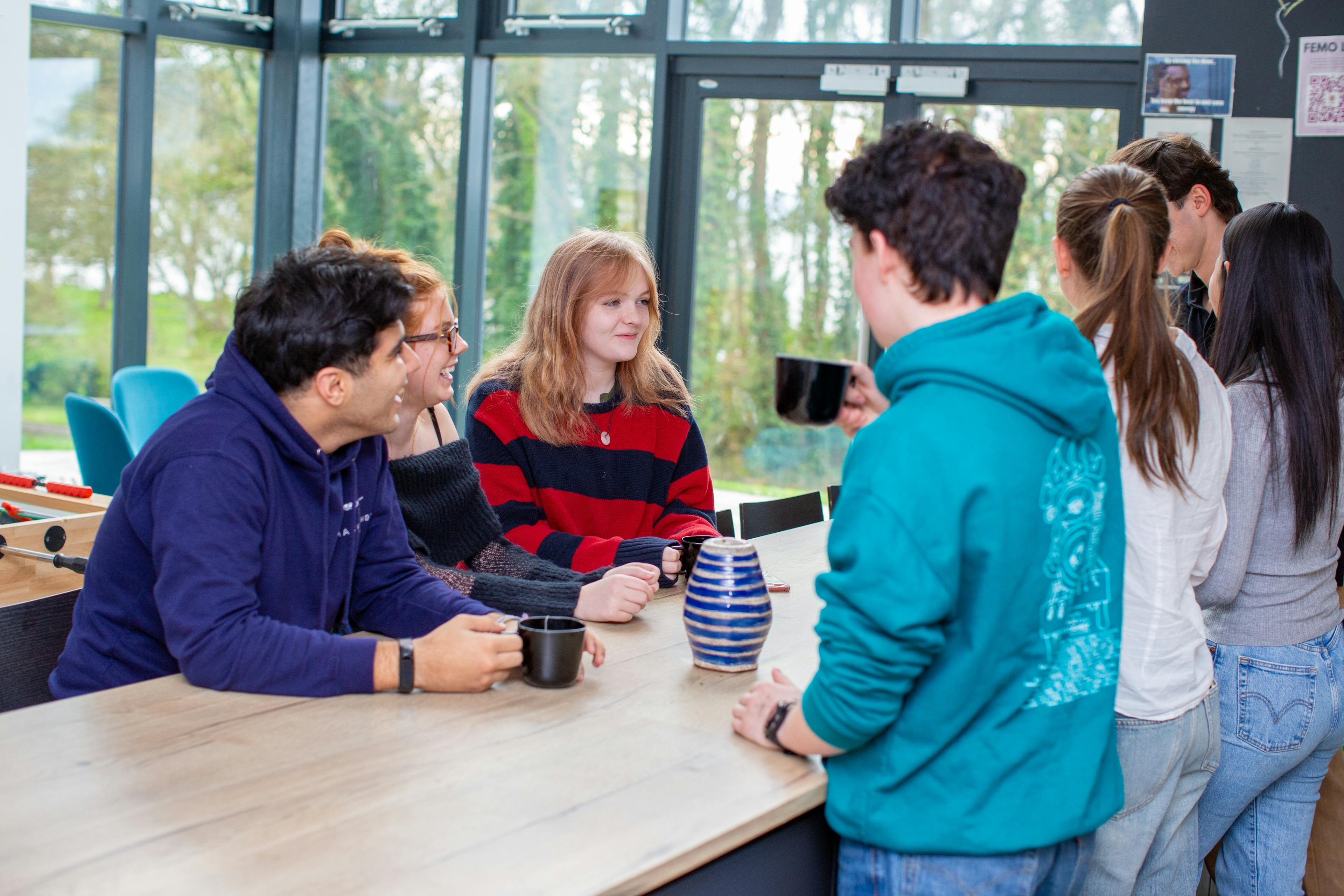 uwc atlantic college students chatting