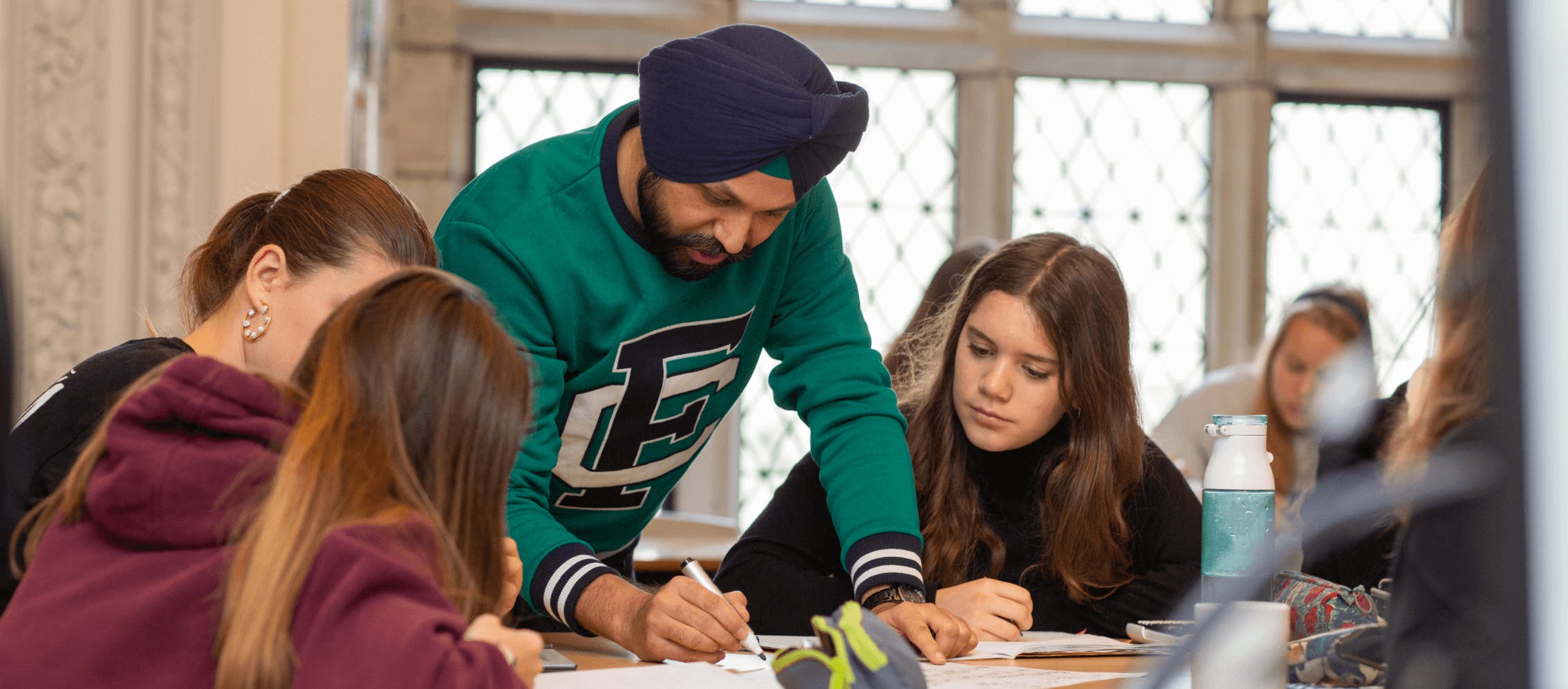 teacher with students