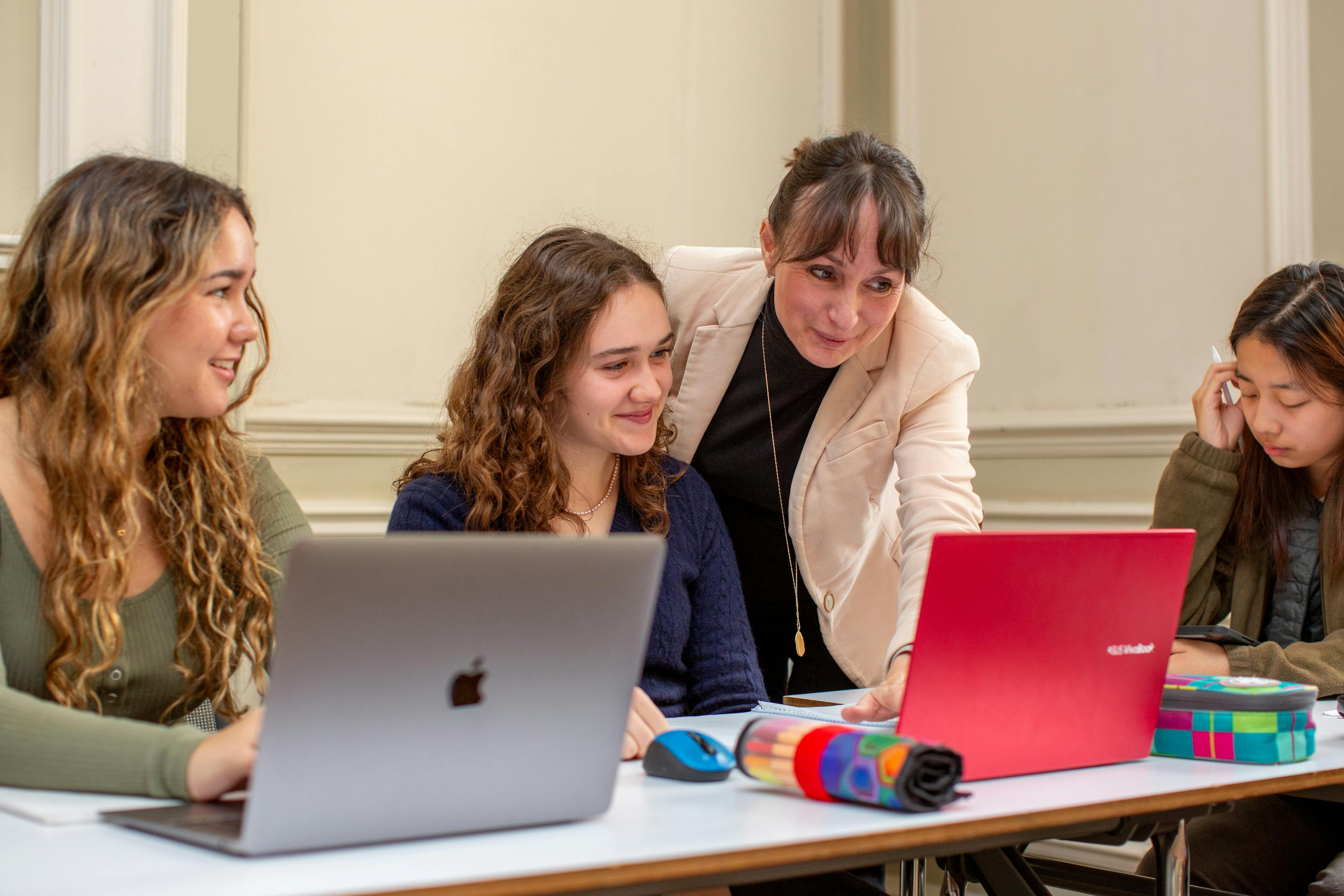 Teacher and students at UWC Atlantic