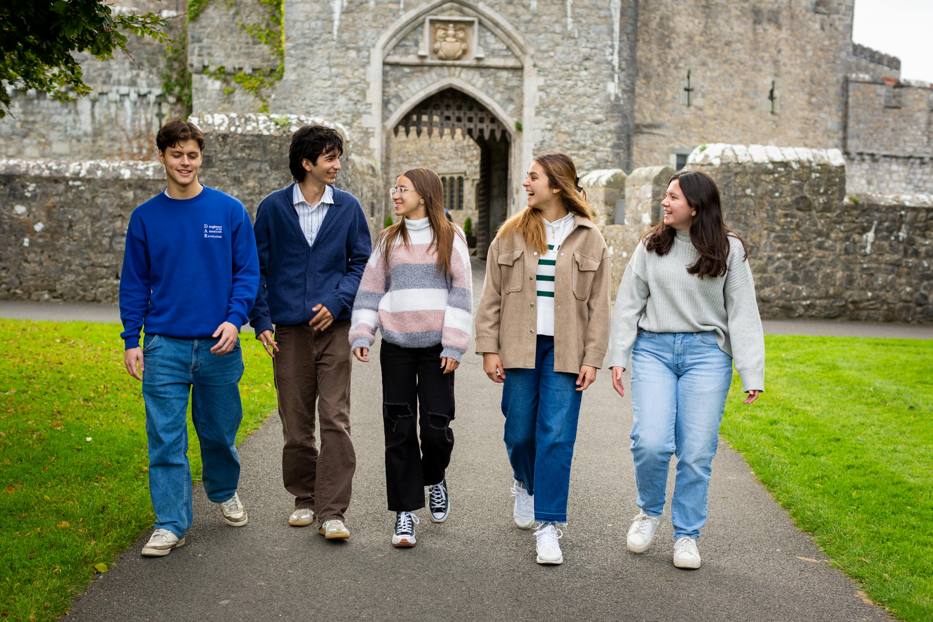 uwc atlantic college students outside the portcullis