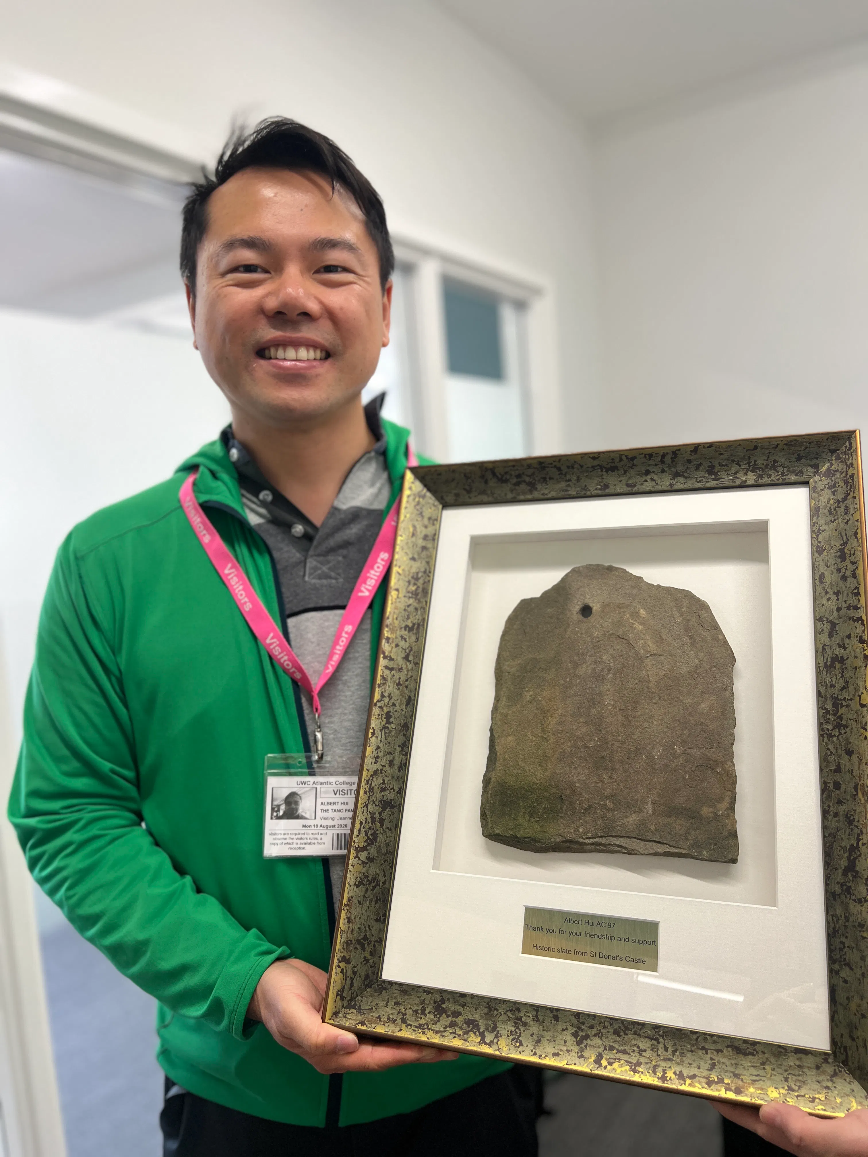 Albert Hui UWC Atlantic Alumnus from 1997 is recognised for his support with philanthropy at UWC Atlantic