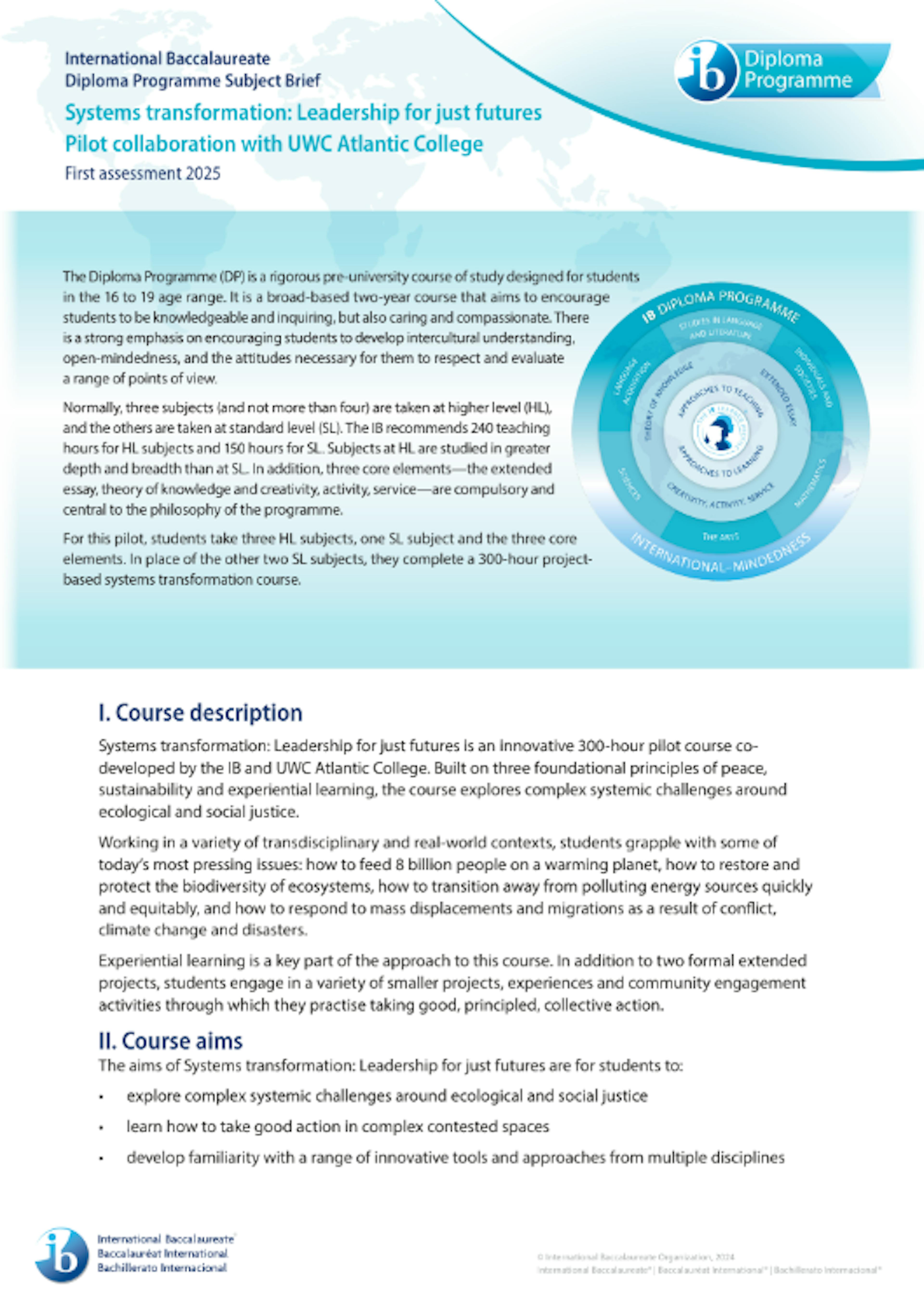 Systems Transformation Pathway Course Description