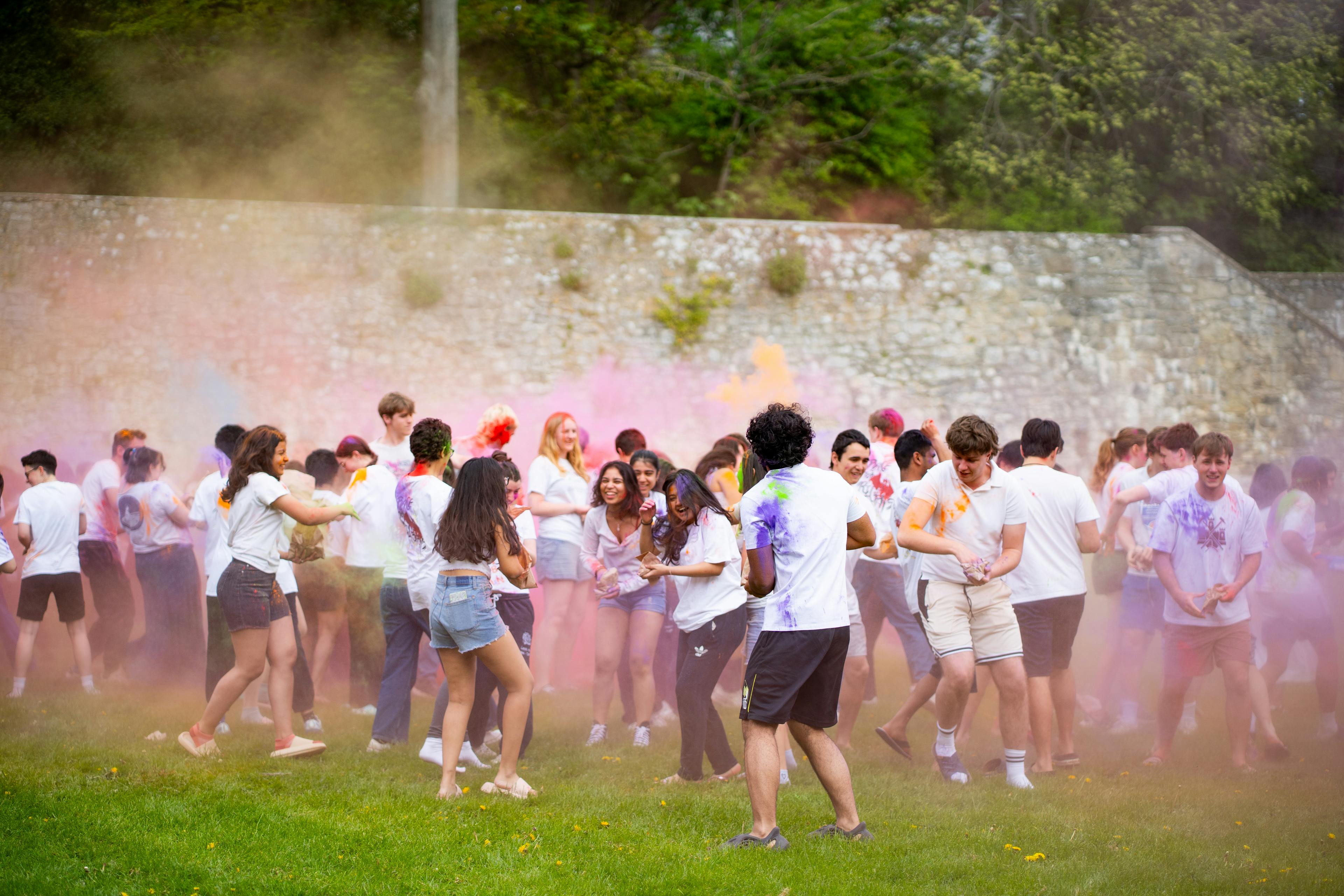 UWC Atlantic students celebrating holi