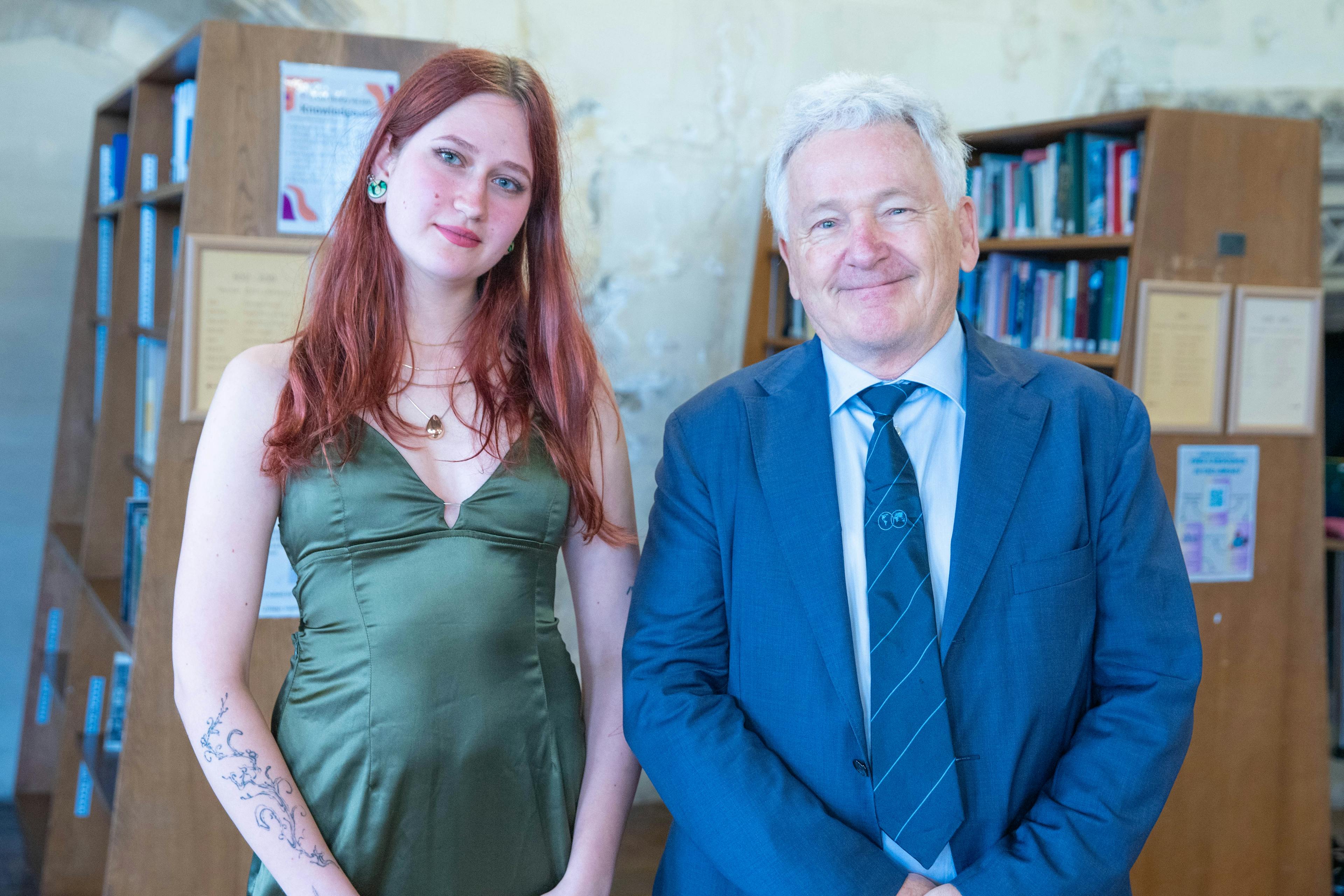 Scholarship student and donor at UWC Atlantic