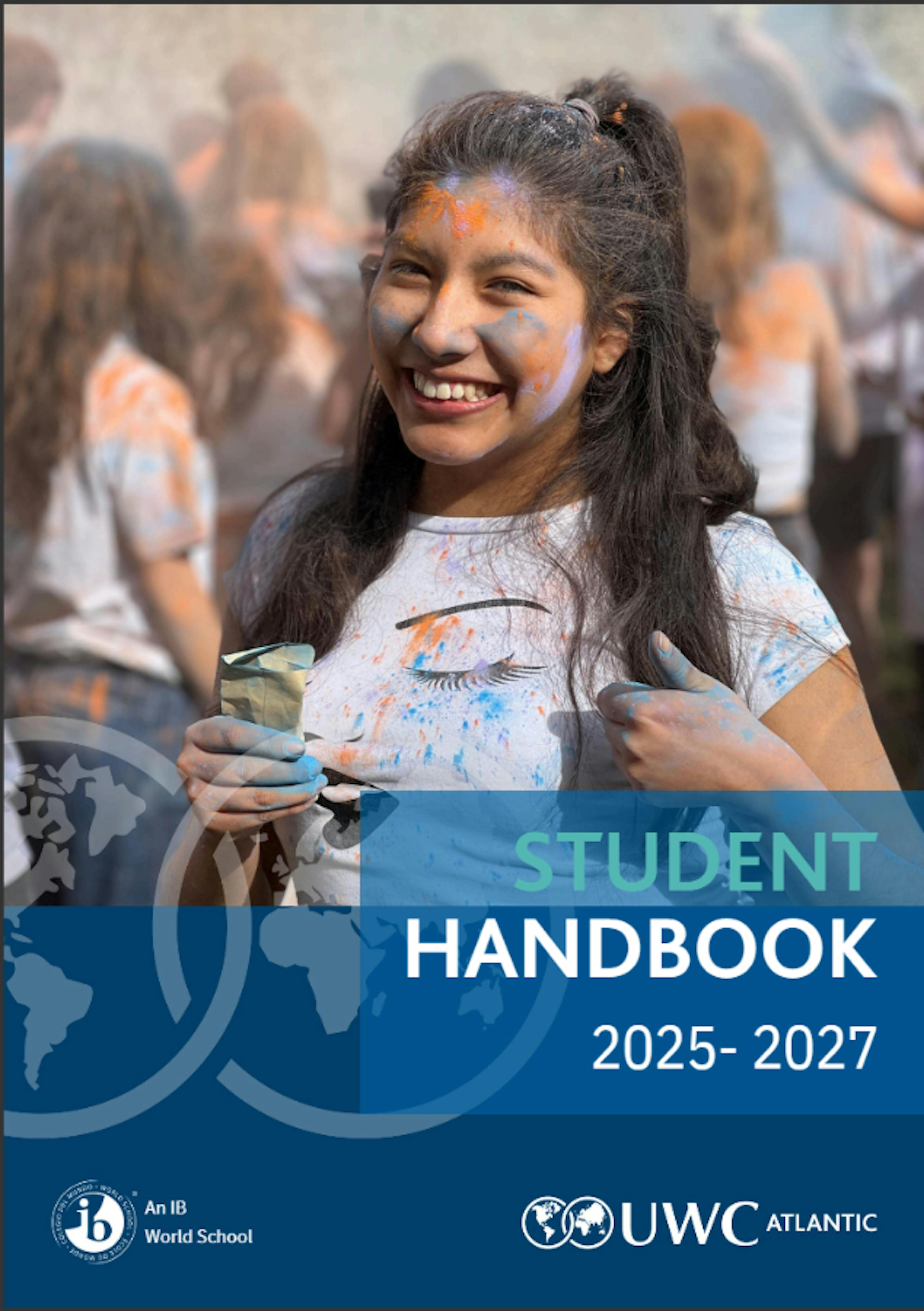 Front cover of the student handbook