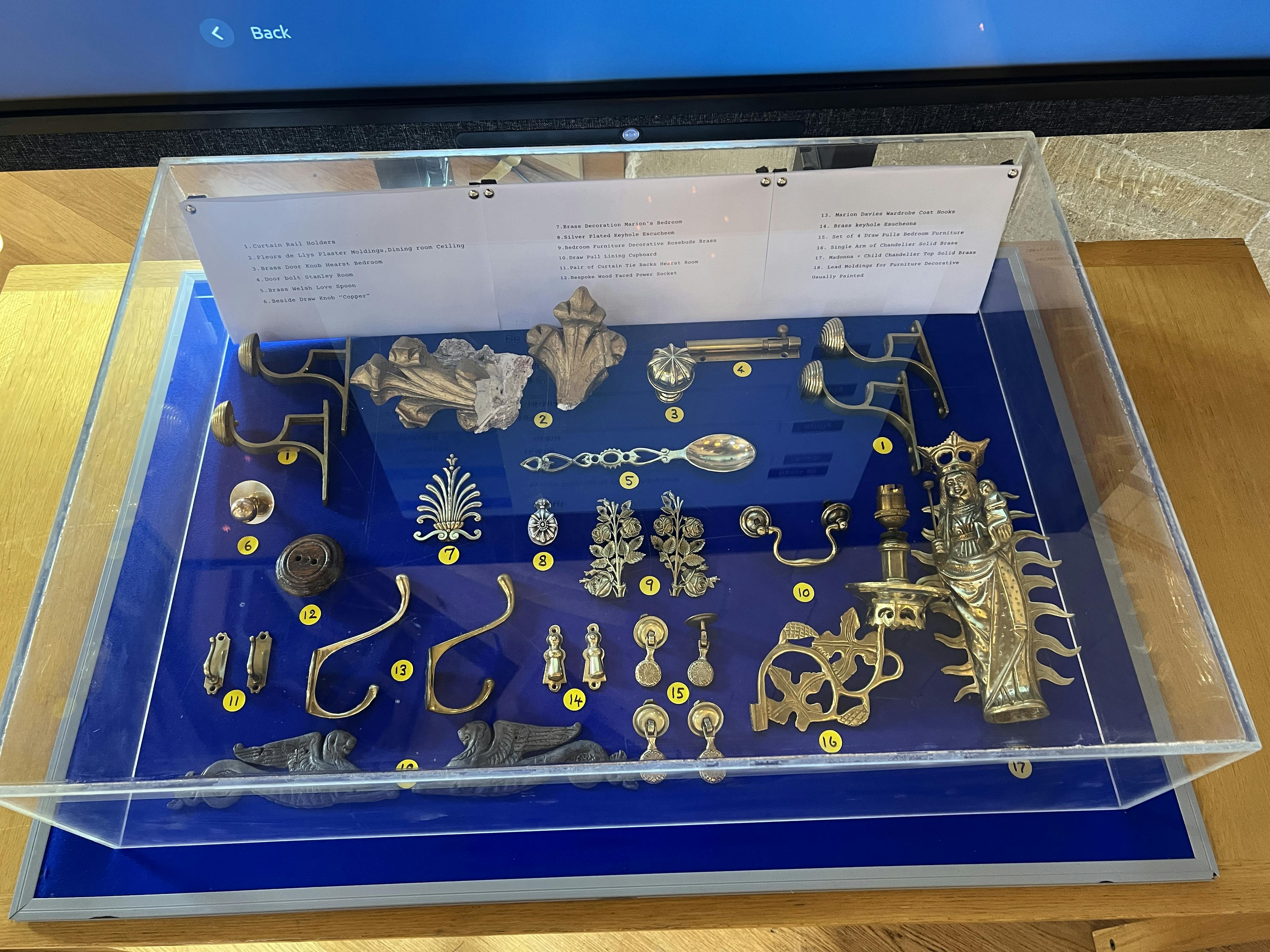 Some brass artefacts from Hearst's era