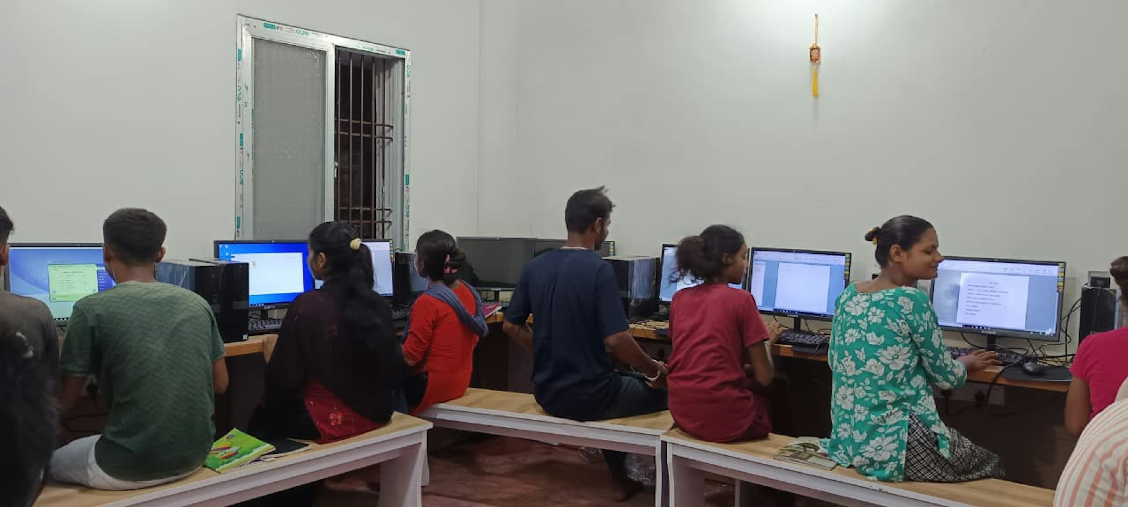 Students at the Kachorwa Digital Knowledge Hub