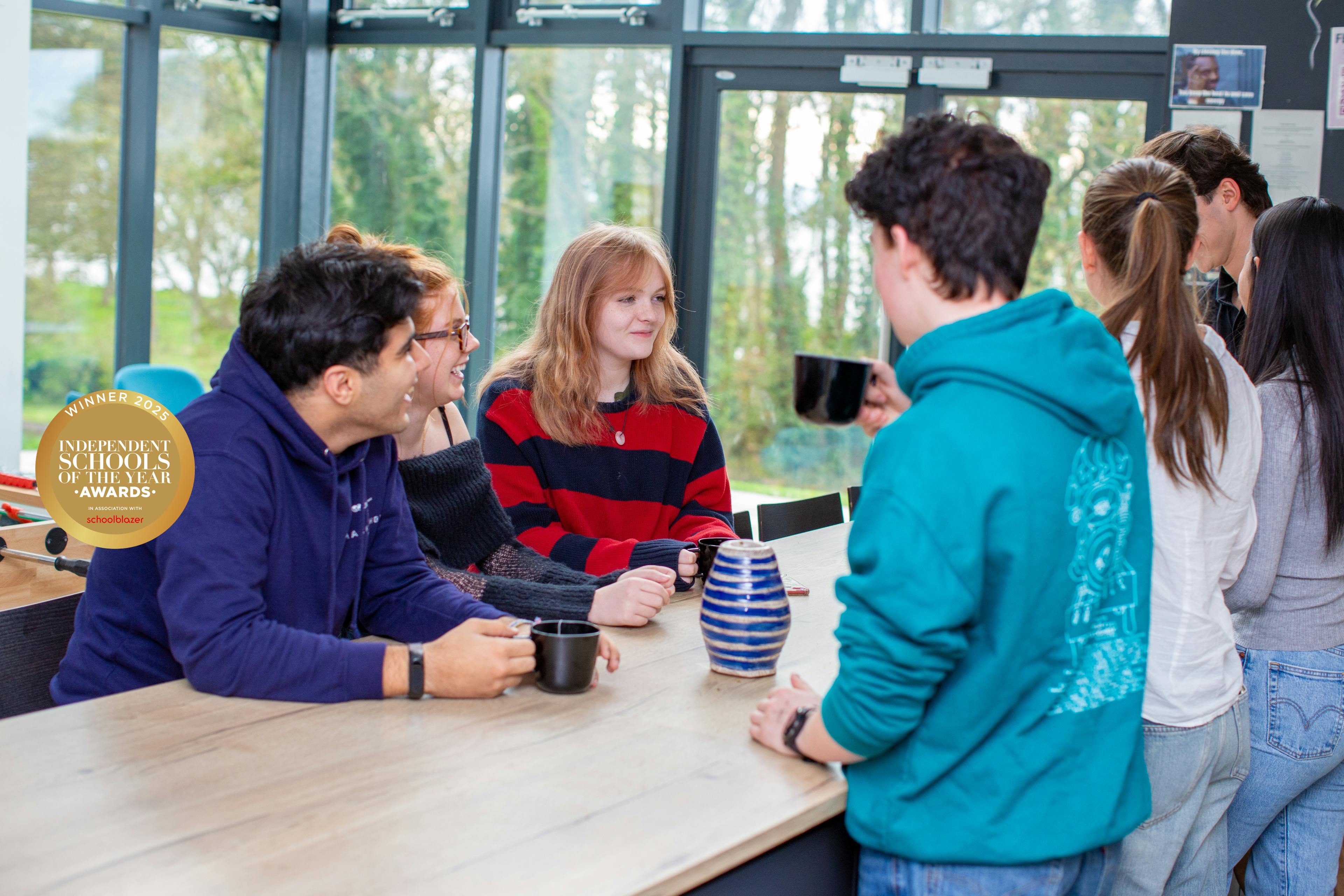 Students in their houses at the award-winning UWC Atlantic