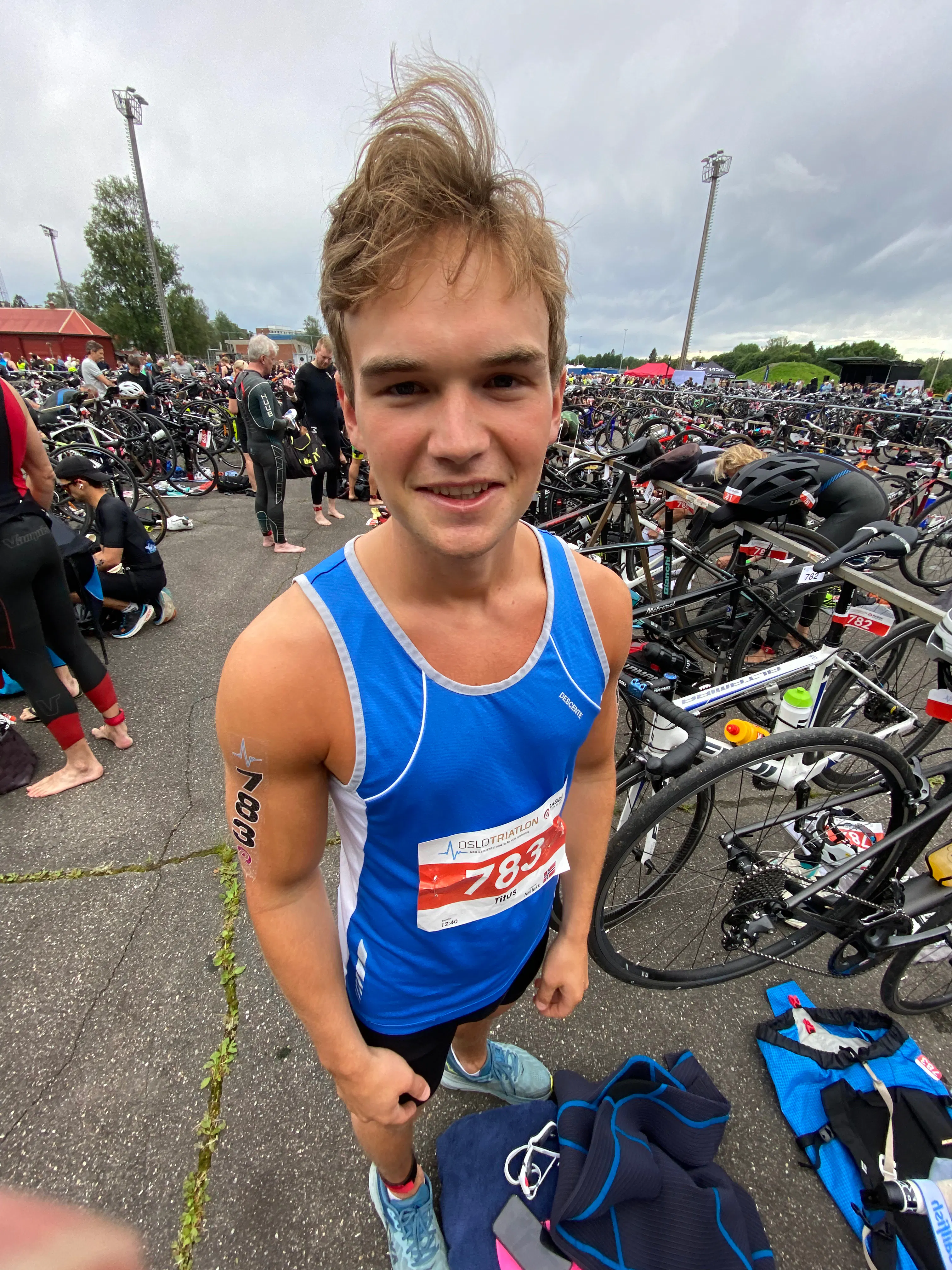 Tage Fossgard-Moser a UWC Atlantic alumnus from 2021 competing in a race