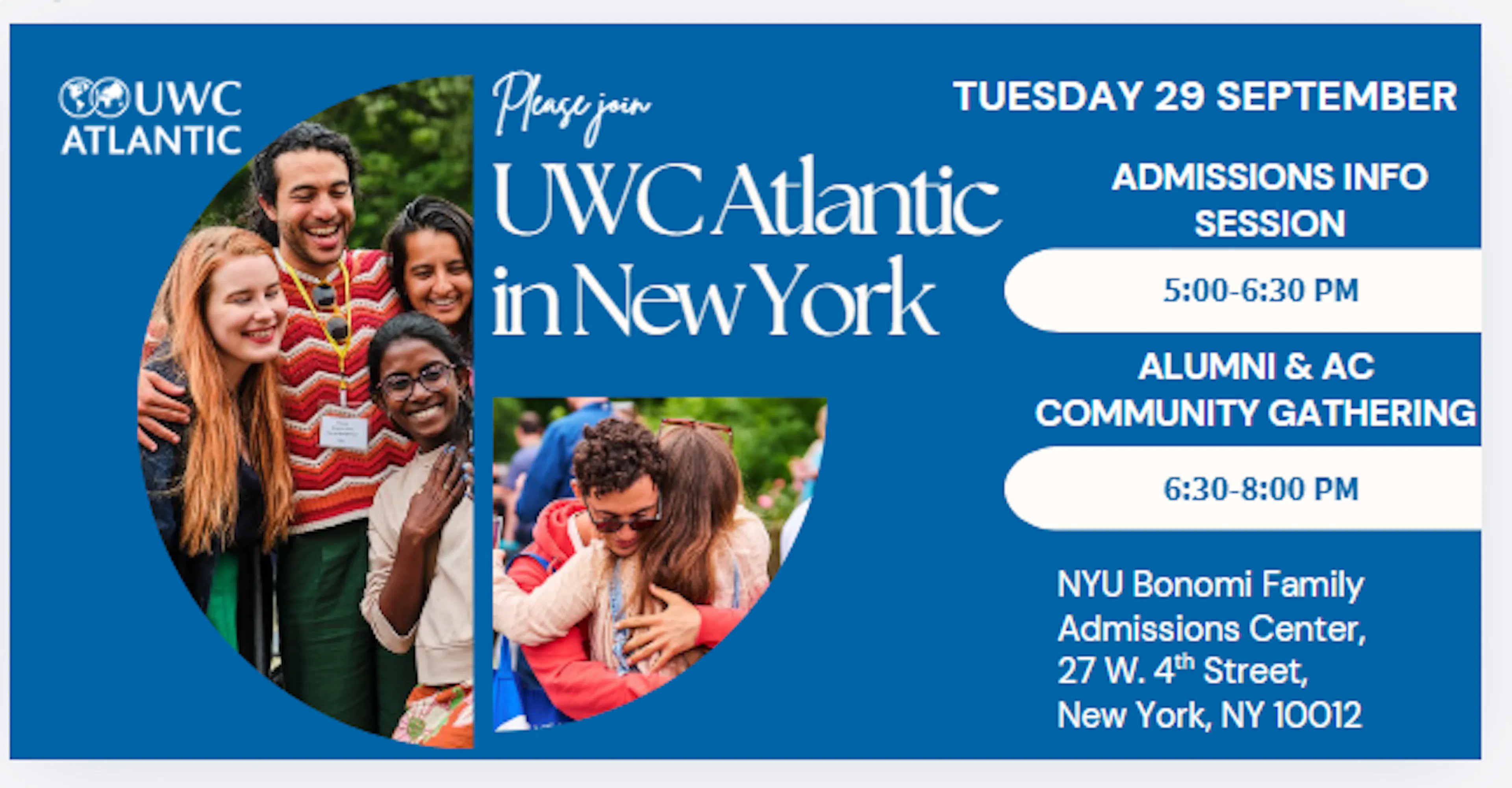 Meet our Admissions team in New York 29th September 2026