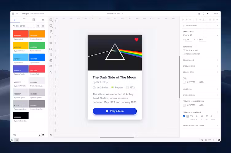UXPin dashboard