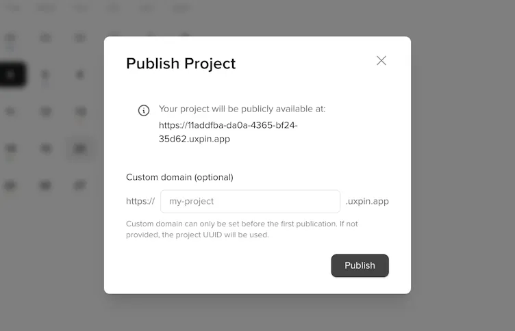UXPin dashboard