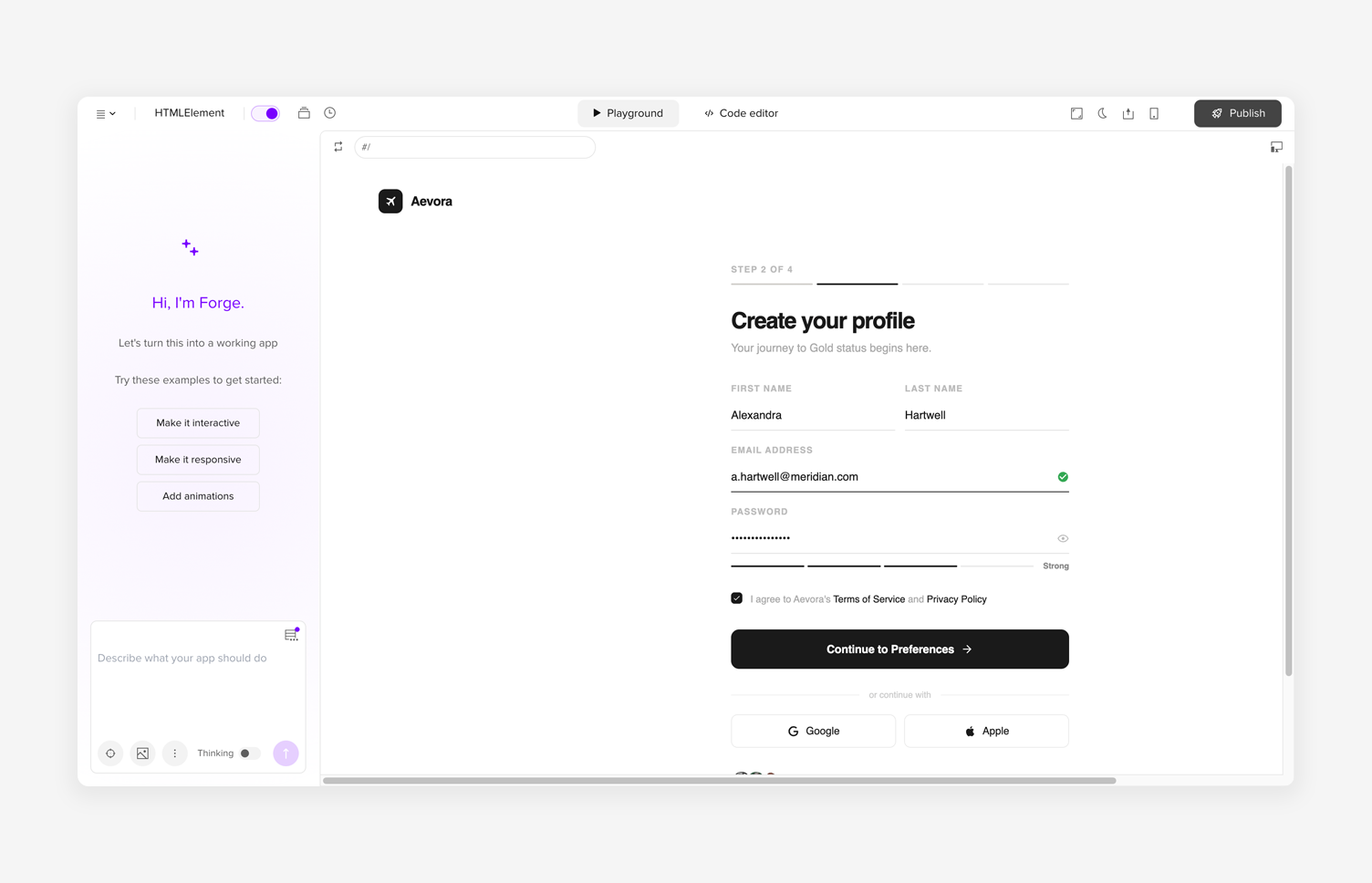 UXPin dashboard