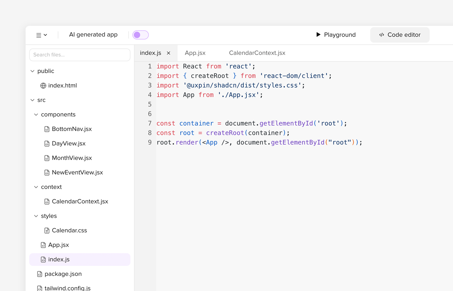 UXPin dashboard
