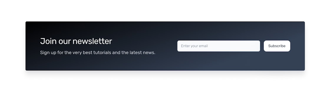 Section of the website encouraging people to join the newsletter.