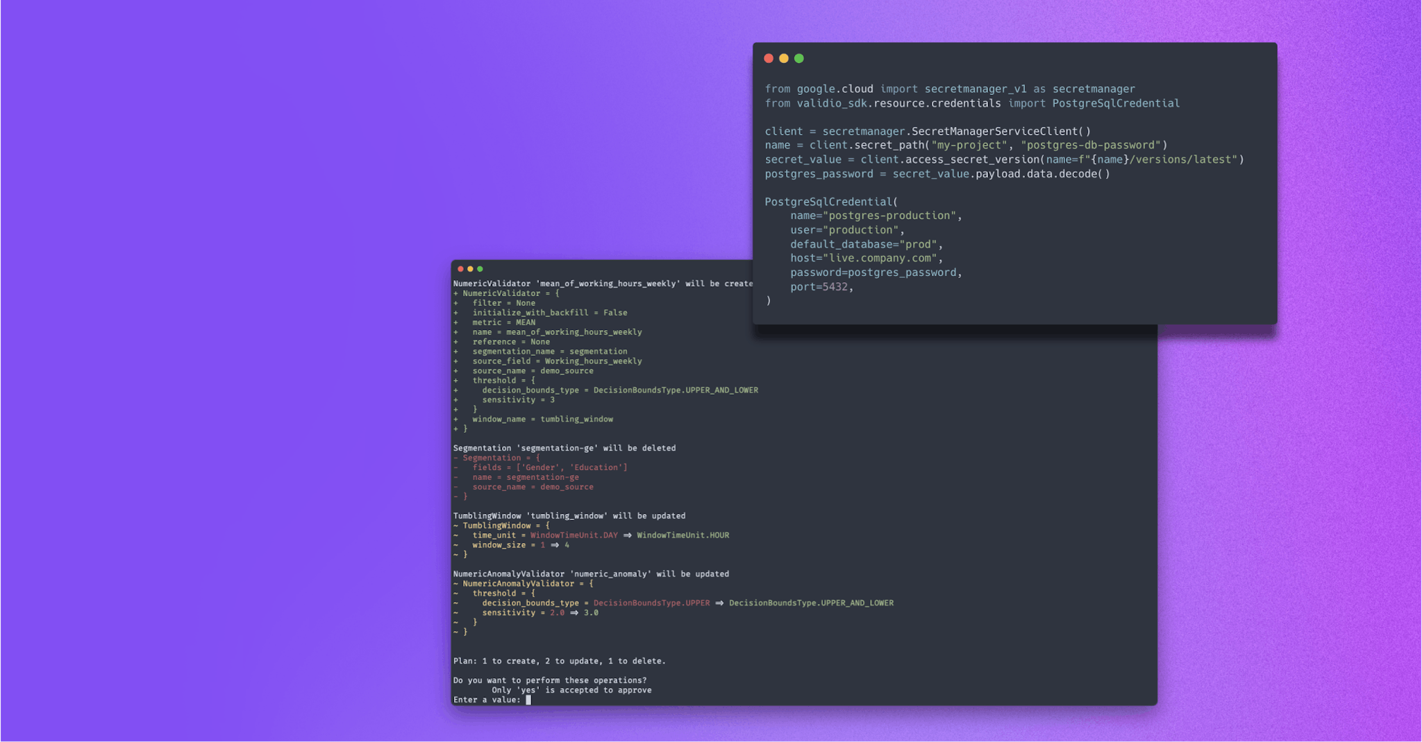 Infrastructure as Code with Validio unique capabilities through real code
